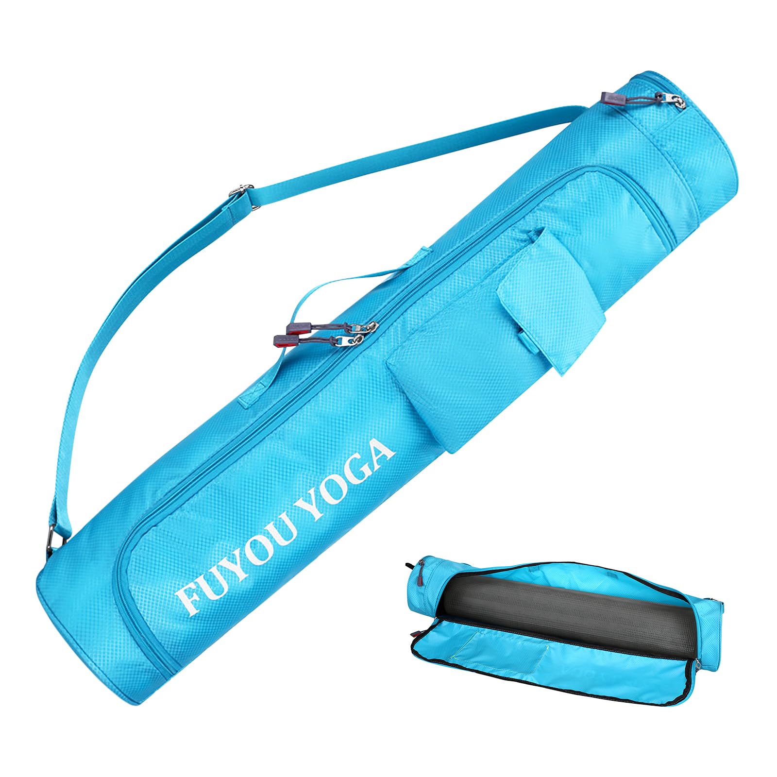 Yoga Mat Bag for Women, Multi-Functional Yoga Bag Tote & Pilates Bag, Yoga Mat Carrier Gym Bag with Adjustable Strap, Lightweight Durable Yoga Mat Bags for Yoga, Pilates, Gym Workouts (Blue, S)