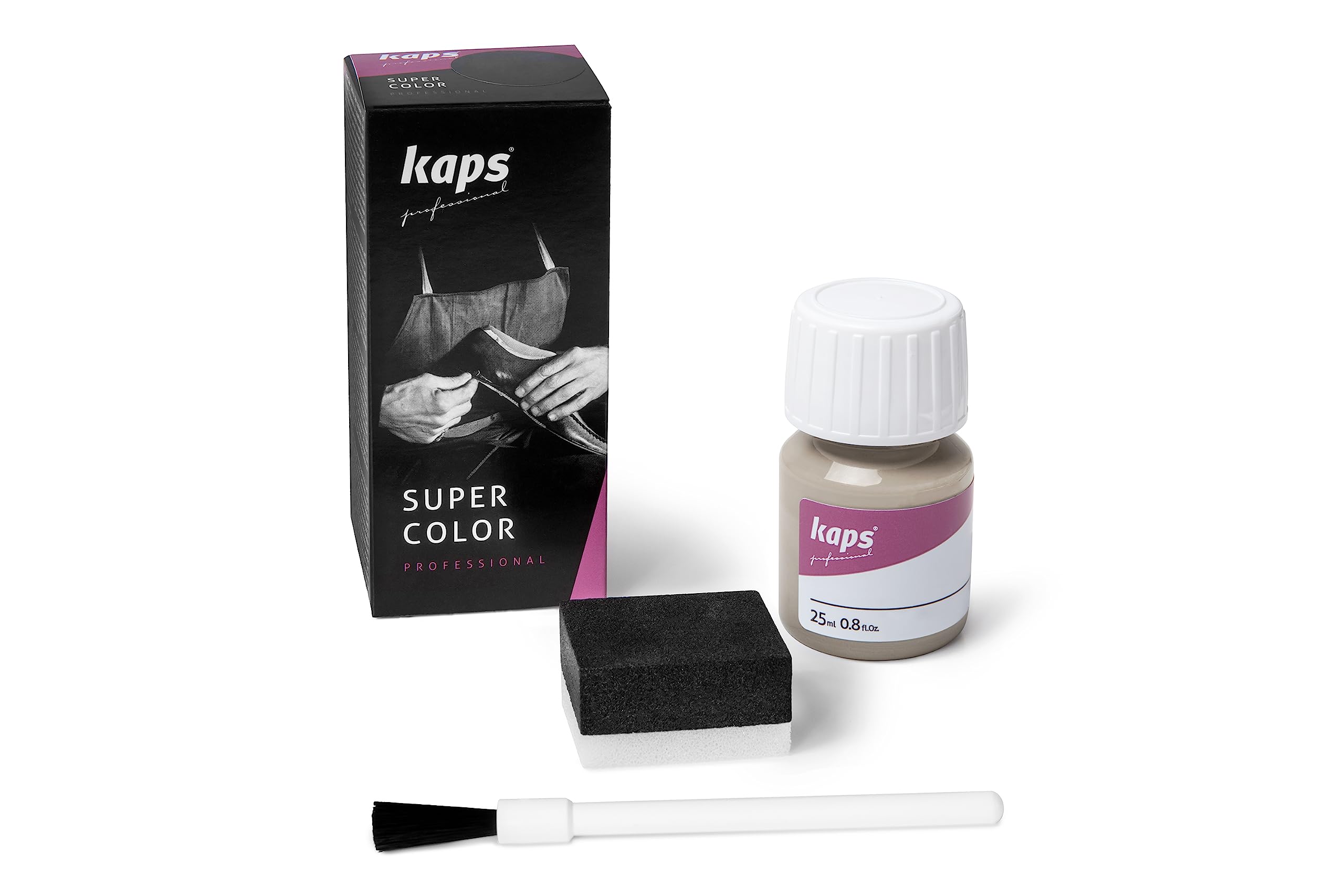 Tinte para Zapatos y Bolsos de Cuero y Textil con Esponja y Brocha, Kaps Super Color, 70 Colores (117 - azul marino) — view 60