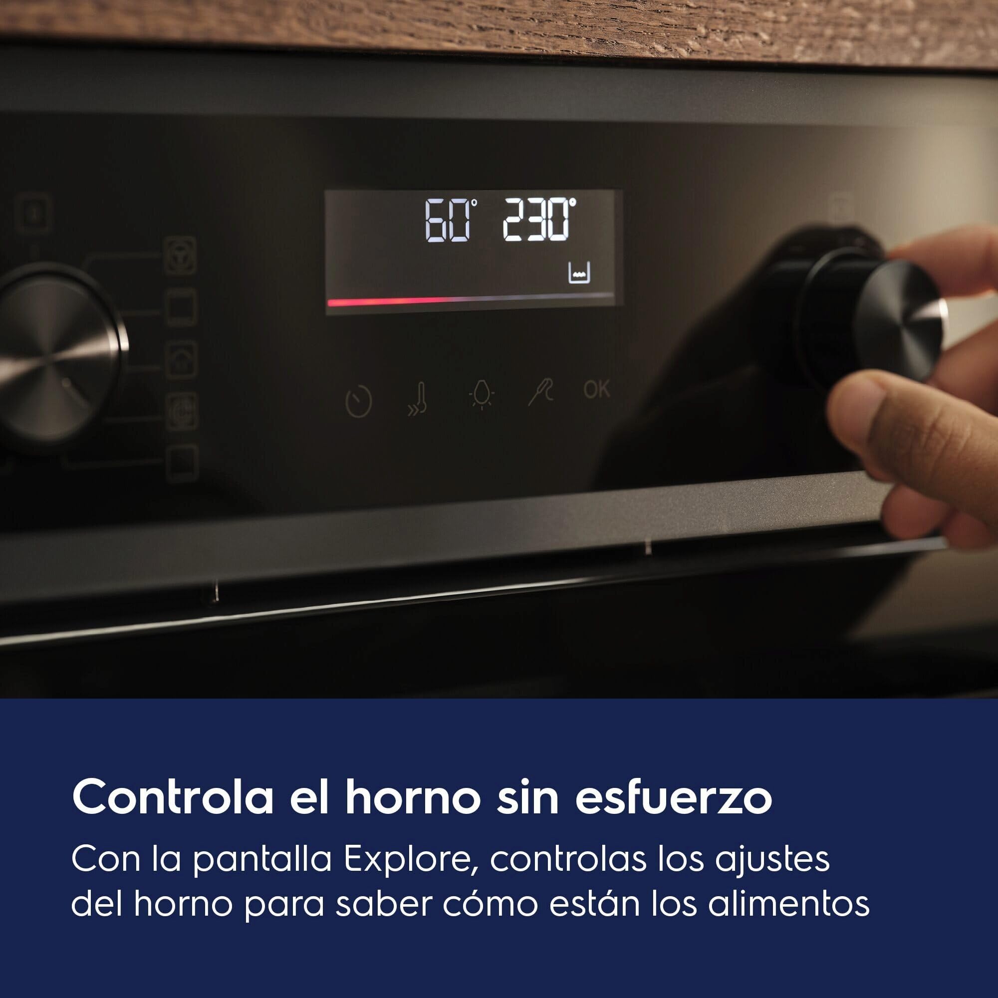 Electrolux EOC6P77X Horno Multifunción a vapor con Limpieza Pirolítica, 11 funciones, 45 programas automáticos, Cocción Uniforme multinivel, Sonda Térmica, Calentamiento Rápido, Display LED, Inox, A+