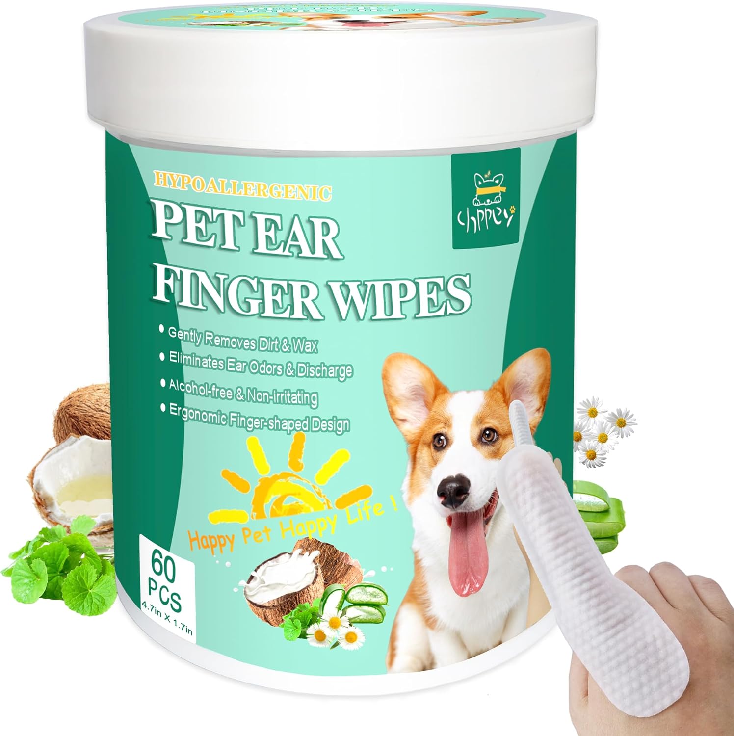 Pet Ear Wipes Finger – Ear Cleaner Finger Wipes for Dog, Relieve Ear Itching and Inflammation, Remove Ear Wax and Debris, Soothing Cleansing Deodorizing Ear Care Wipes for Cat and Dog, Pet Ear Relief Pet Ear Wipes Finger – Ear Cleaner Finger Wipes for Dog, Relieve Ear Itching and Inflammation, Remove Ear Wax and Debris, Soothing Cleansing Deodorizing Ear Care Wipes for Cat and Dog, Pet Ear Relief
