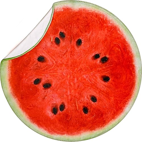 Miniatura 7 de Vessia - Manta con estampado de sandía, 152 cm, manta redonda graciosa y realista de comida para adultos y niños, manta de 300GSM con diseño de