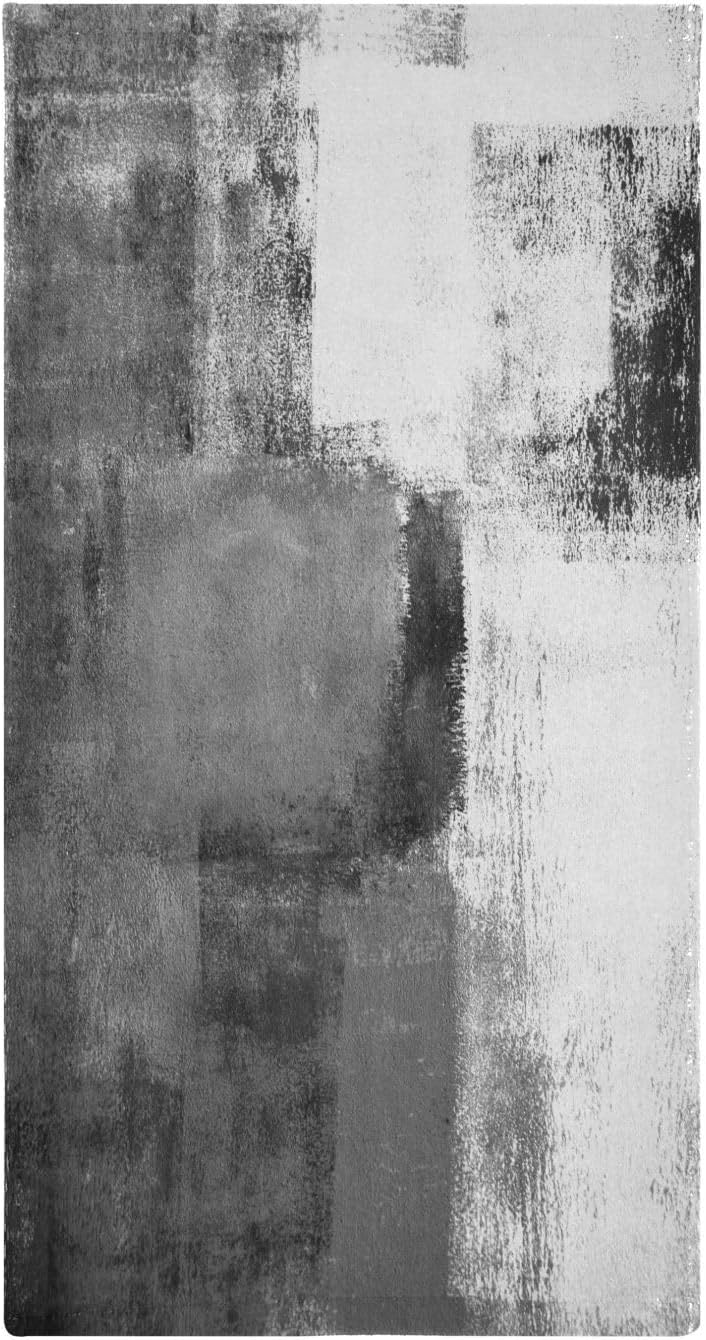 Black and White Hand Towels for Bathroom 2 Pack,Microfiber Soft Absorbent Grey Ombre Modern Abstract Art Grunge Kitchen Towels,Decorative Bathroom Towels for Face,Hair,Bath,Shower 14"x28" - Image 6