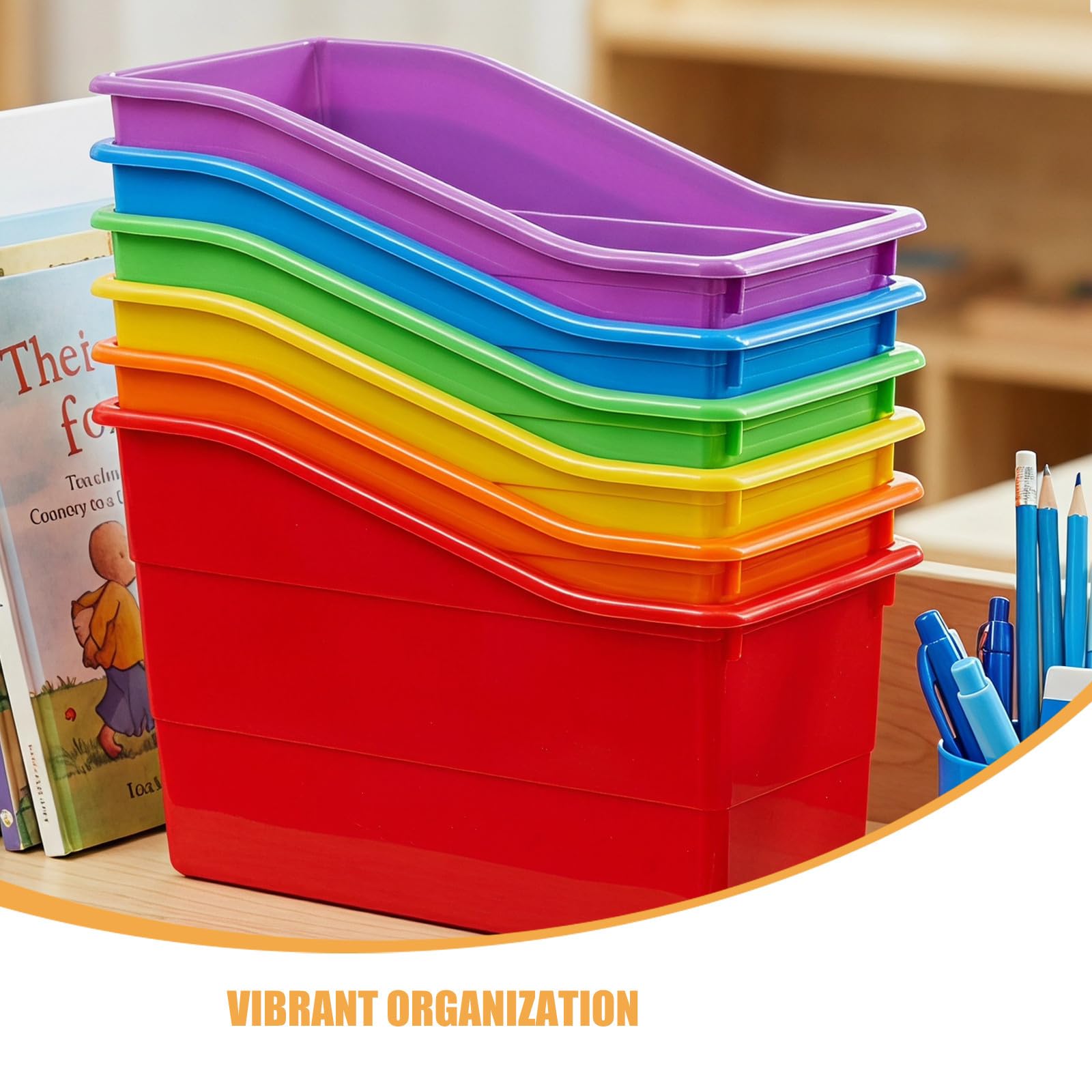 VILLCASE 6 Pezzi Contenitore Portaoggetti Impilabile in Plastica