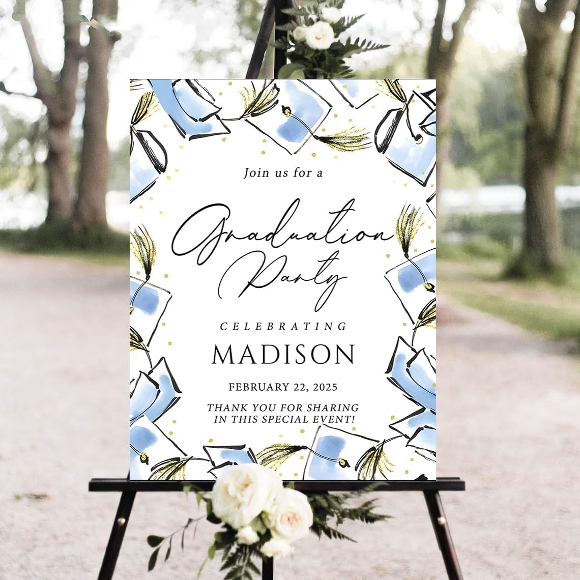 Personalized Graduation Party 2026 Yard Sign, Class of 2026 Outdoor Lawn Display for Grad Celebration Event Entrance Decoration, Waterproof Corrugated Plastic Sign with Single or Double Sided #9