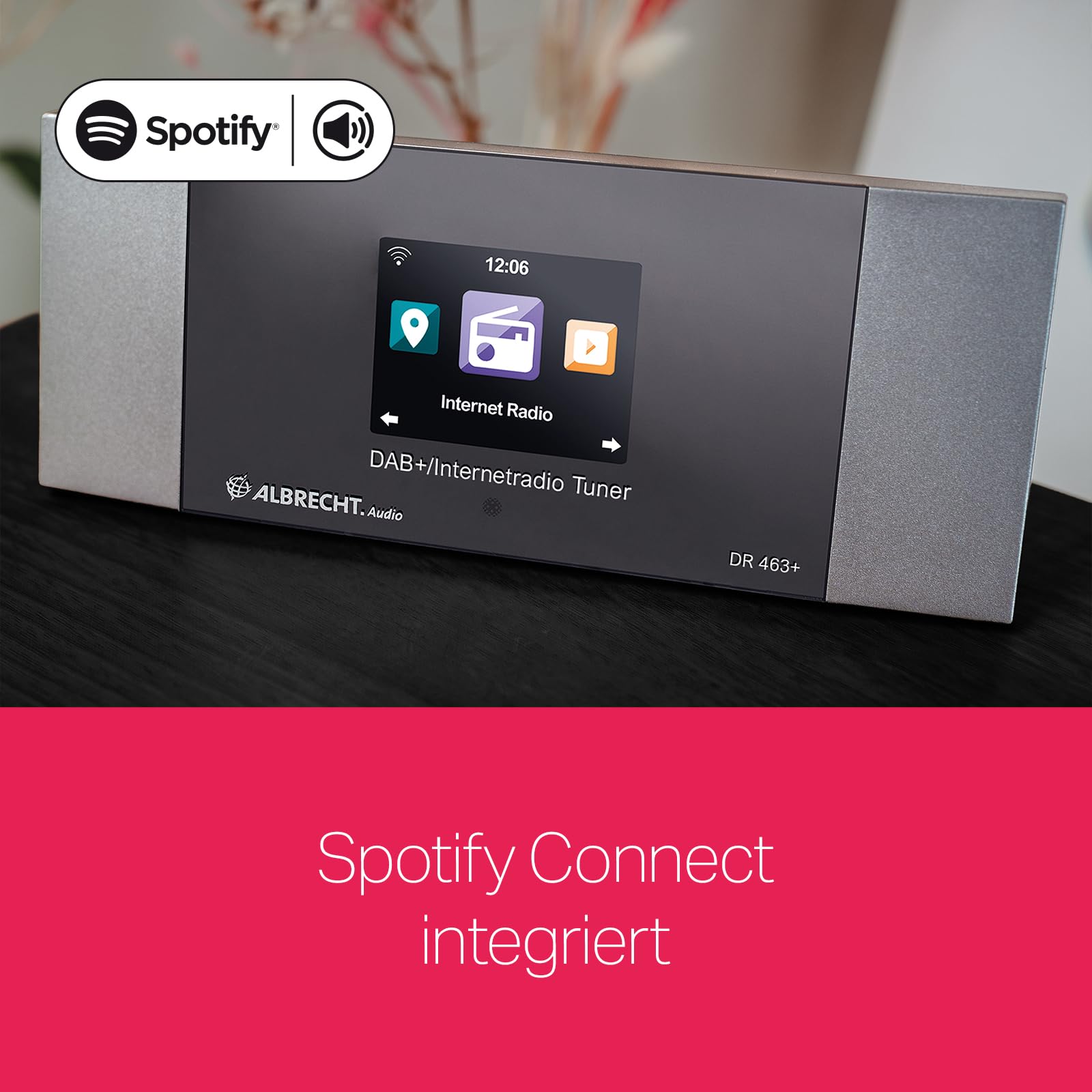 Albrecht DR463+ Internetradio DAB+ Adapter – Digitalradio Nachrüsten für Stereo-Anlagen und Radios, Musik Streaming über WLAN und Smartphone