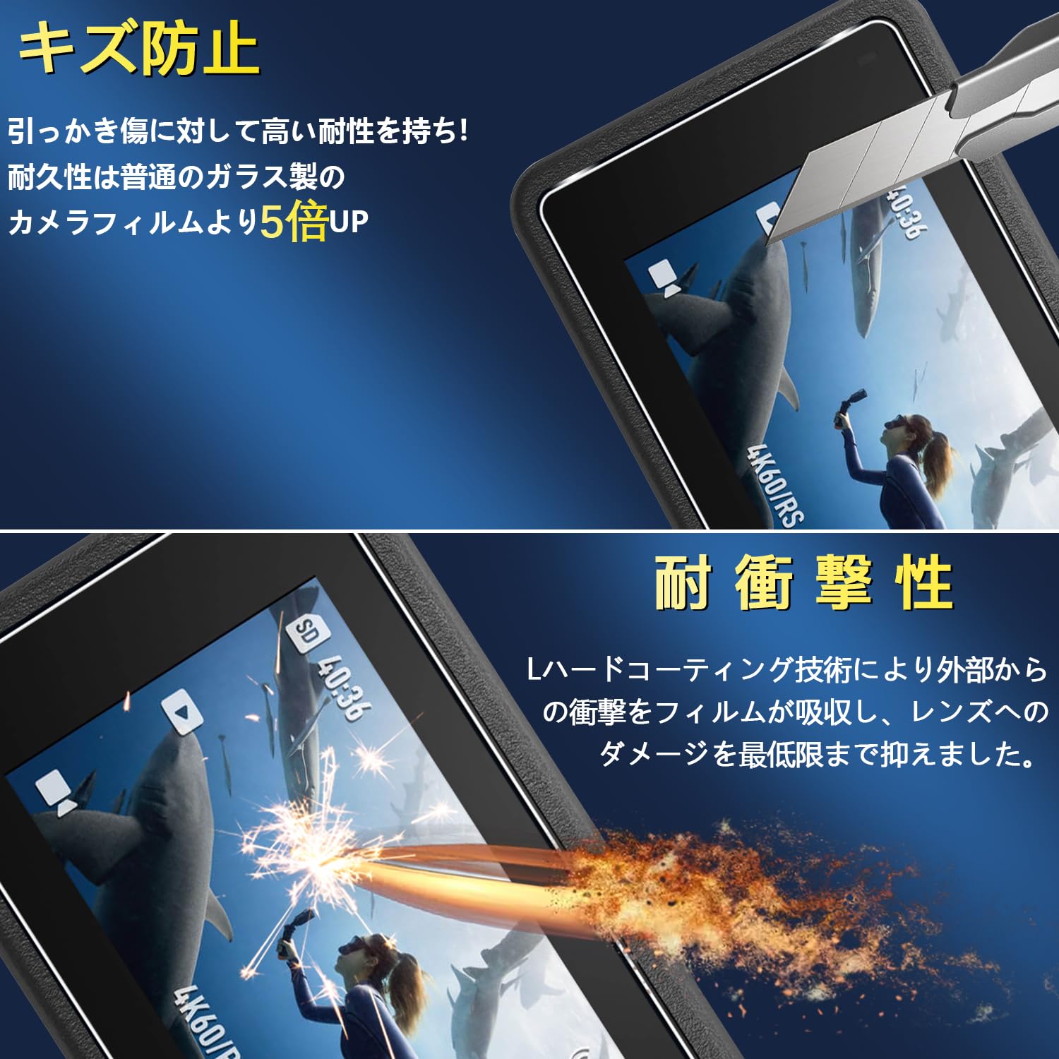 Amazon.co.jp: 【2+2+2枚セット】 対応 DJI Osmo Action 4 ガラス 