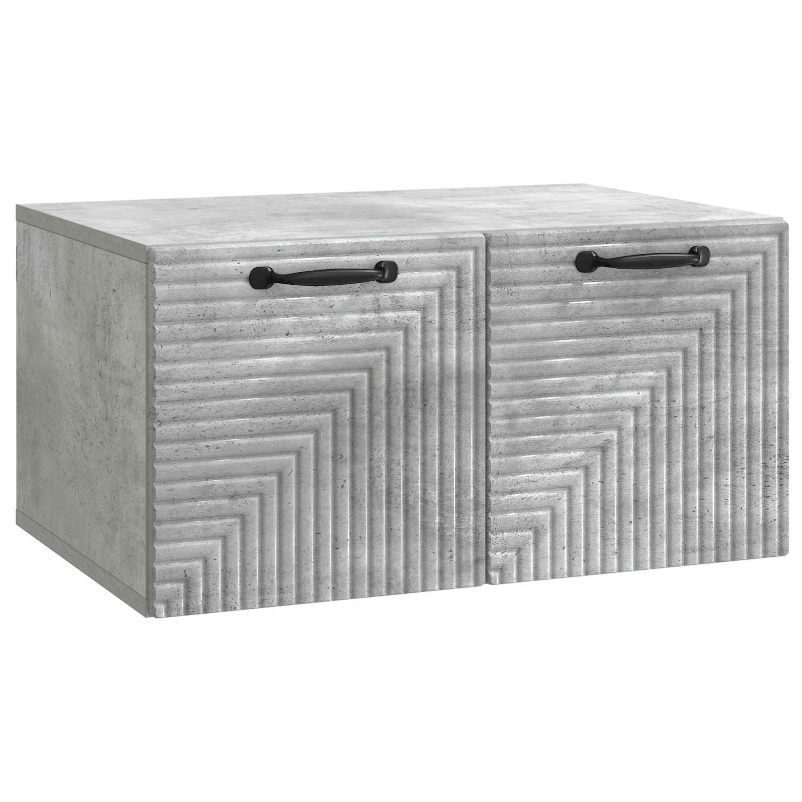Meuble TV mural gris béton 59,5x41x30 cm suspendu en bois