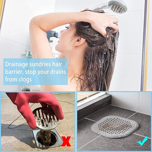 Miniatura 9 de Paquete de 4 tapones de drenaje de silicona duraderos para desagüe de ducha, fácil de instalar y limpiar, apto para baño, bañera y cocina