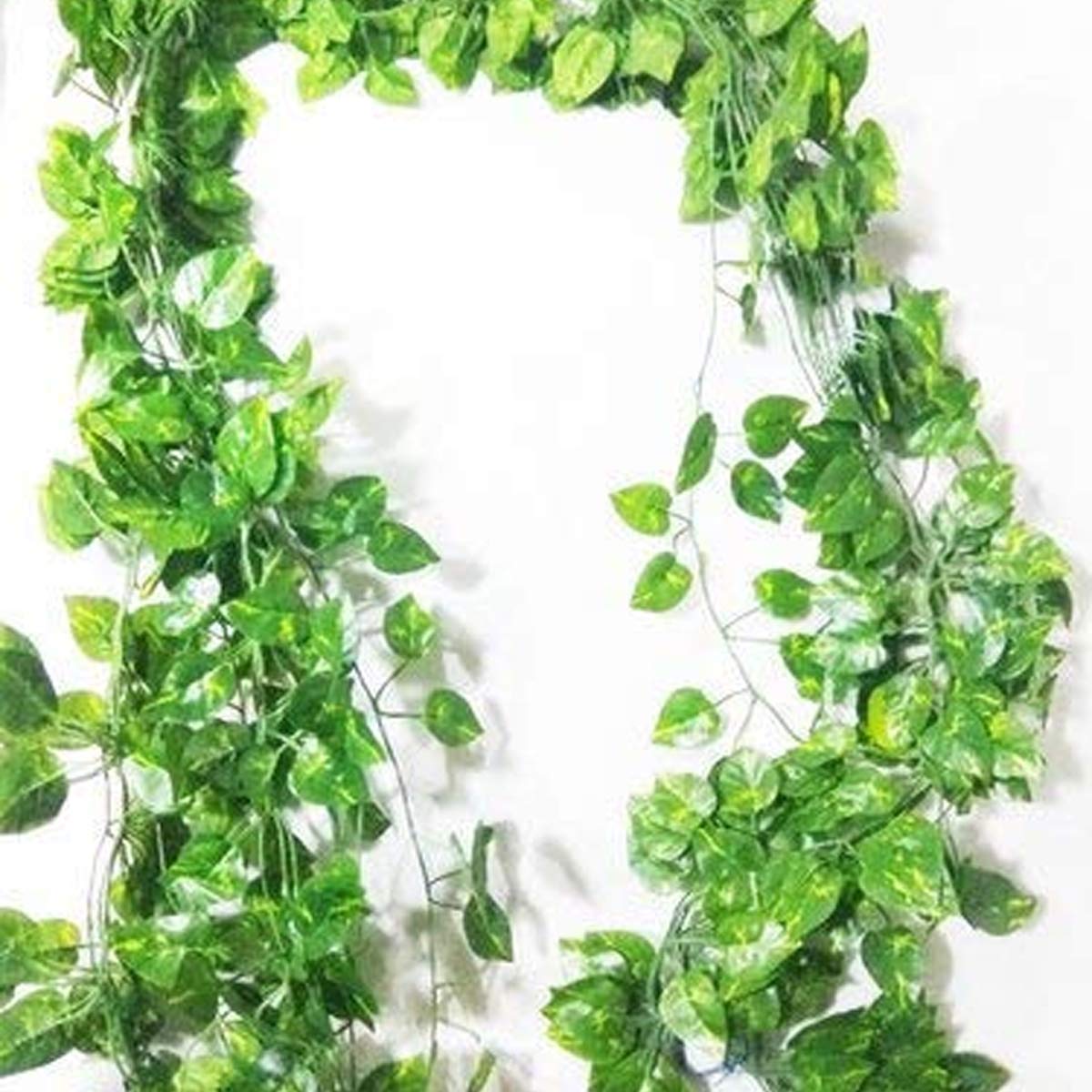 VRCT Wall Hanging Artificial Garland Money Plant Leaf Creeper (Length 6.5 Feet) - Pack of 5 Strings, Black, Brown(Plastic) 2