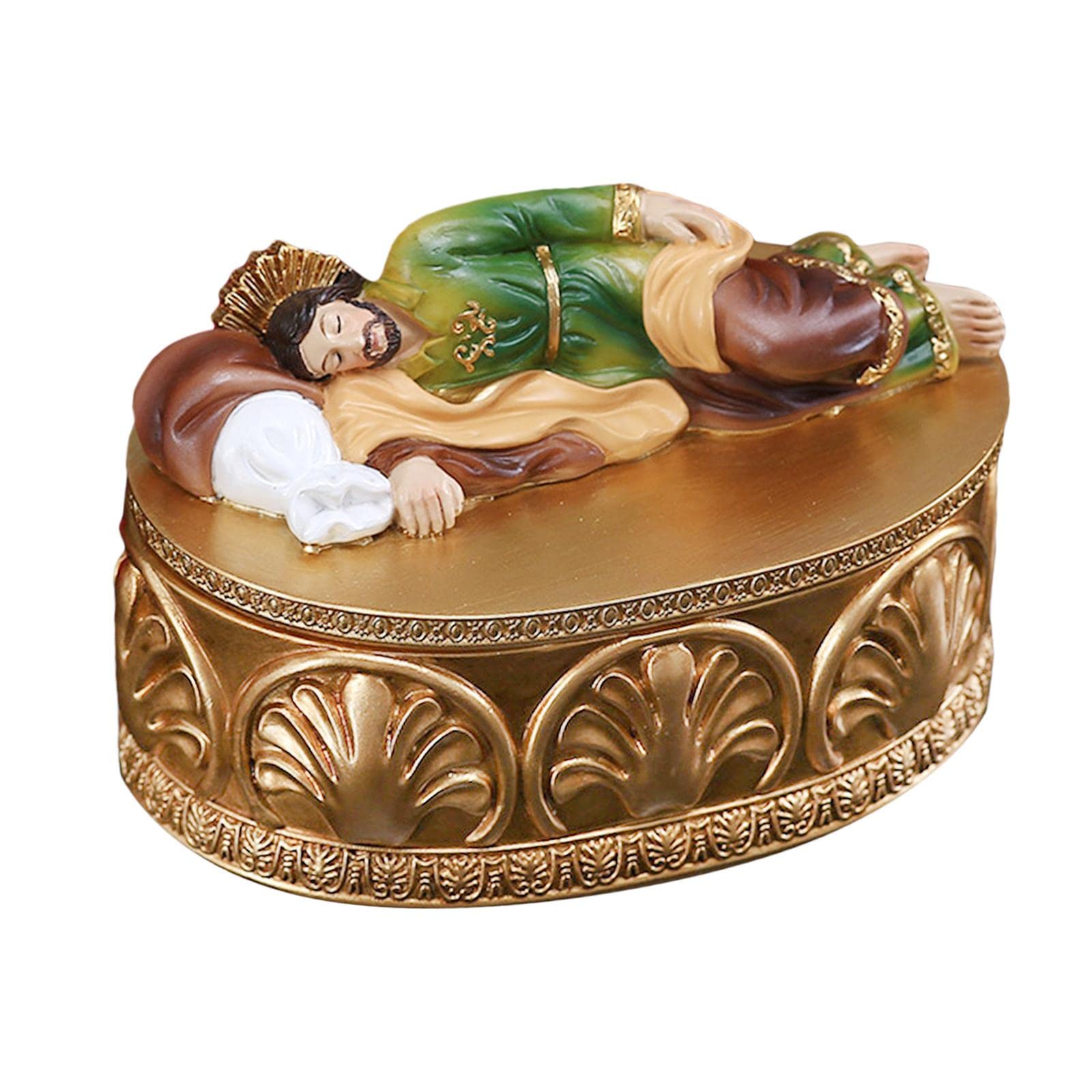 Hellery Saint Joseph Sleeping Statue, Sleeping Figure Resin Catholic Saint Joseph Statue Figure for Religious Gift, Decoration, Collection