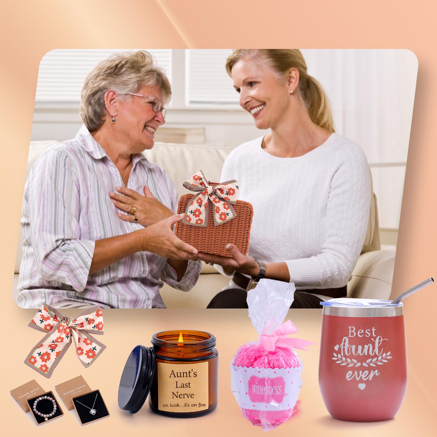 Cesta de regalo de cumpleaños para mujer (tía)