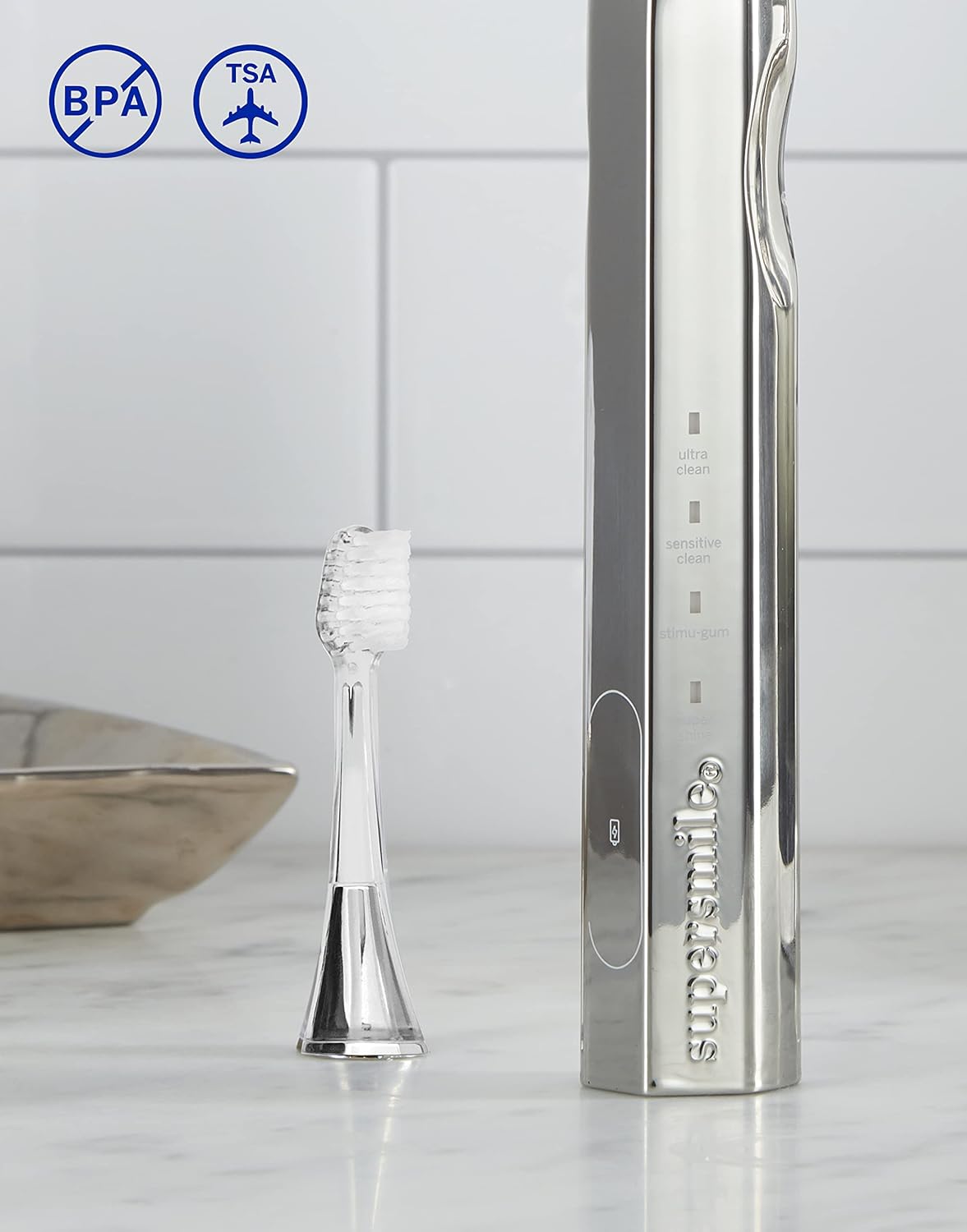 Supersmile Zina45 Replacement Brush Heads for Sonic Pulse Toothbrush