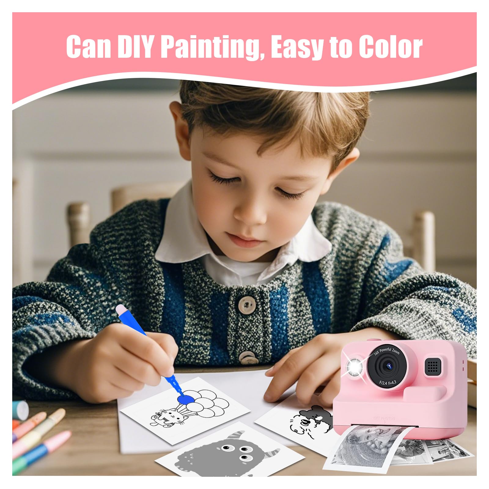 Furuising 15 Rolls Thermal Printer Paper for Instant Print Camera 12 White and 3 Colourful Camera Paper Roll - Image 4
