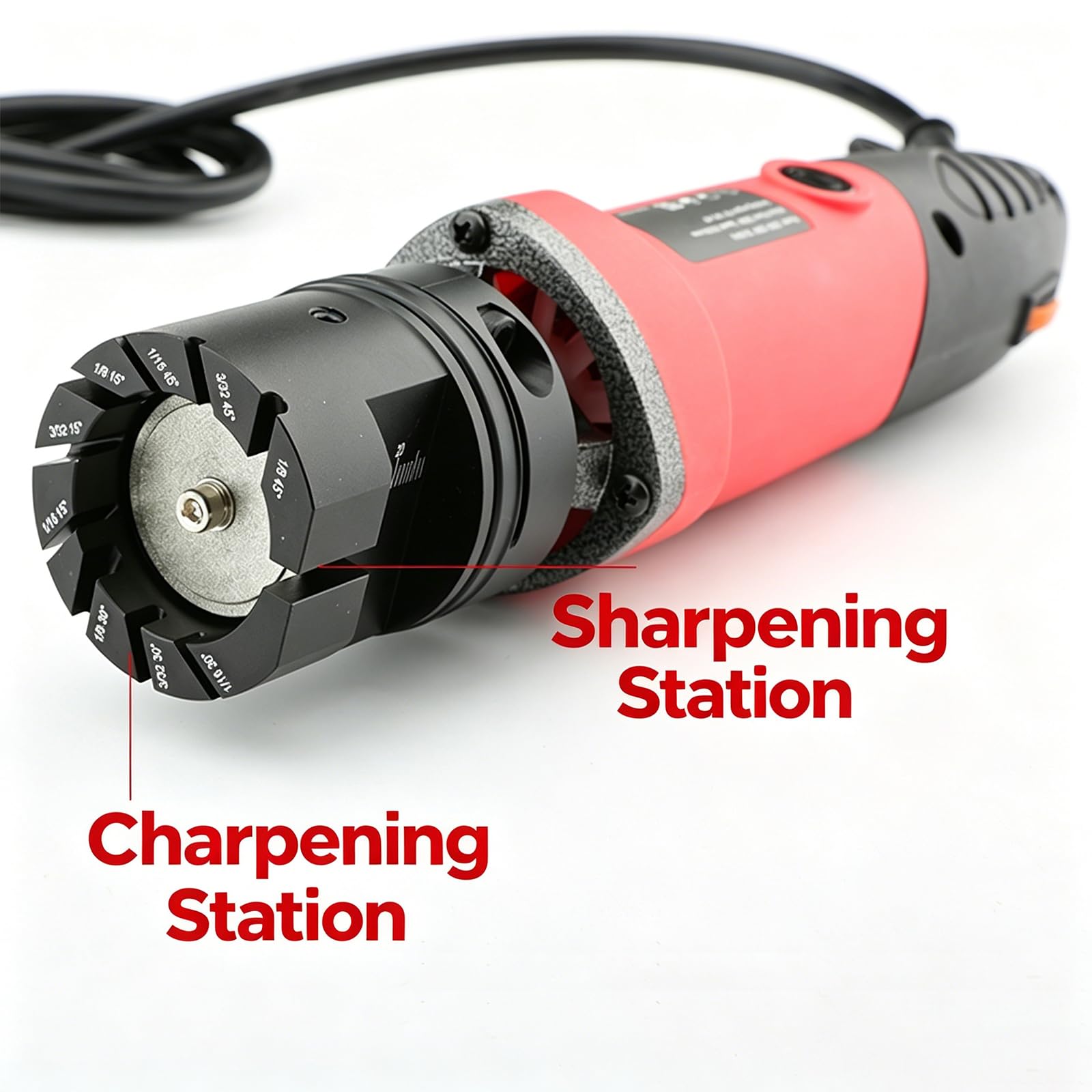 Afilador de electrodos de tungsteno para soldadura TIG, amoladora eléctrica de mano, ajuste de 6 velocidades, ángulos de 15°-50°, diámetro de 1.6-3.2 mm, compatible con la mayoría de herramientas