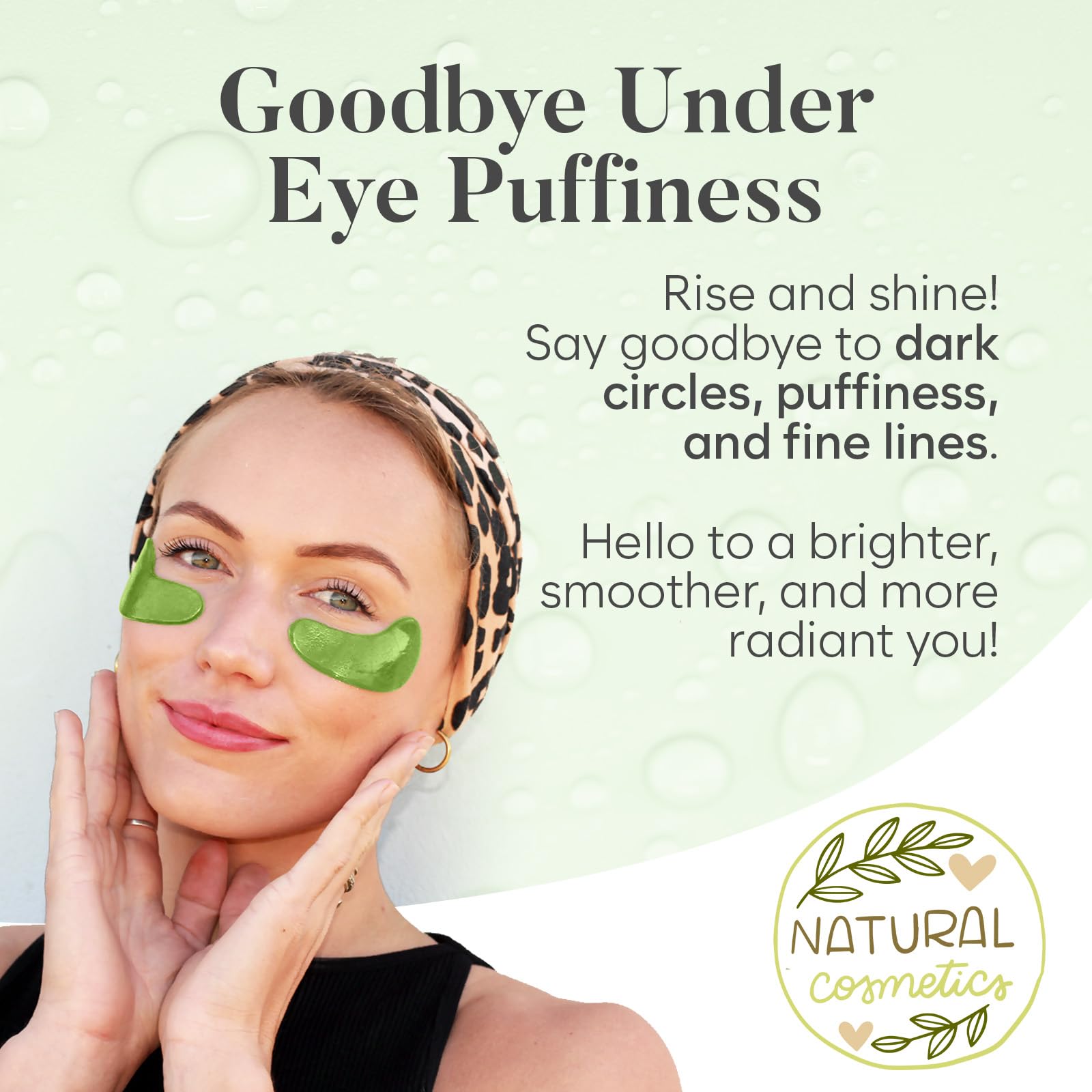 BLOOMORA Green Tea Under Eye Gel Patches (30 works) - - Masks for Puffiness & Dark Circles - Collagen Eye Patches - Image 3