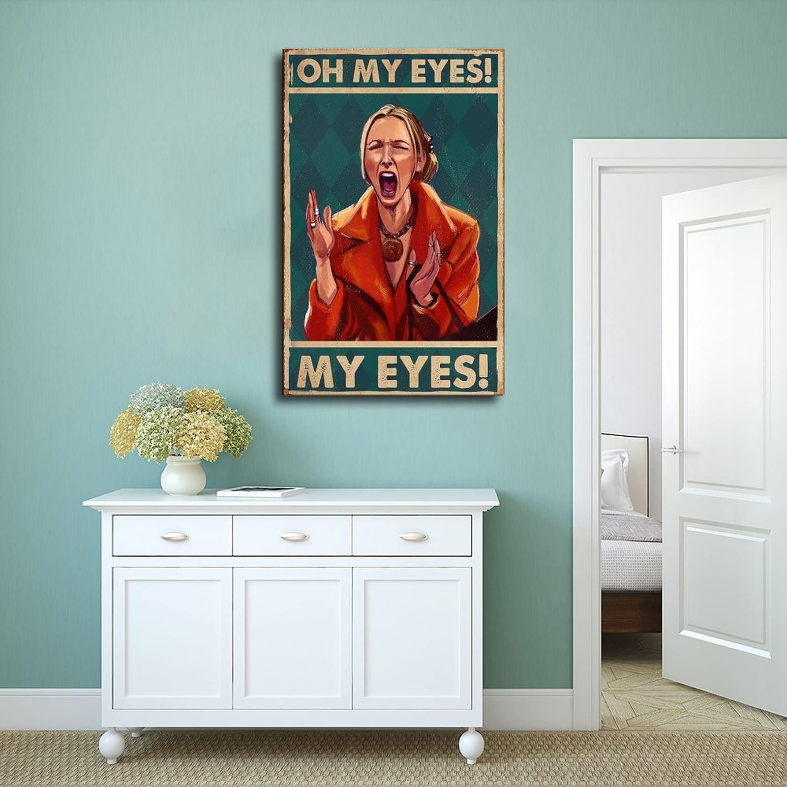 Inga Phoebe Poster In Metallo Oh My Eyes – Frasa Di Phoebe Buffay (Friends) – 20x30,5 Cm, Targa Decorativa Vintage