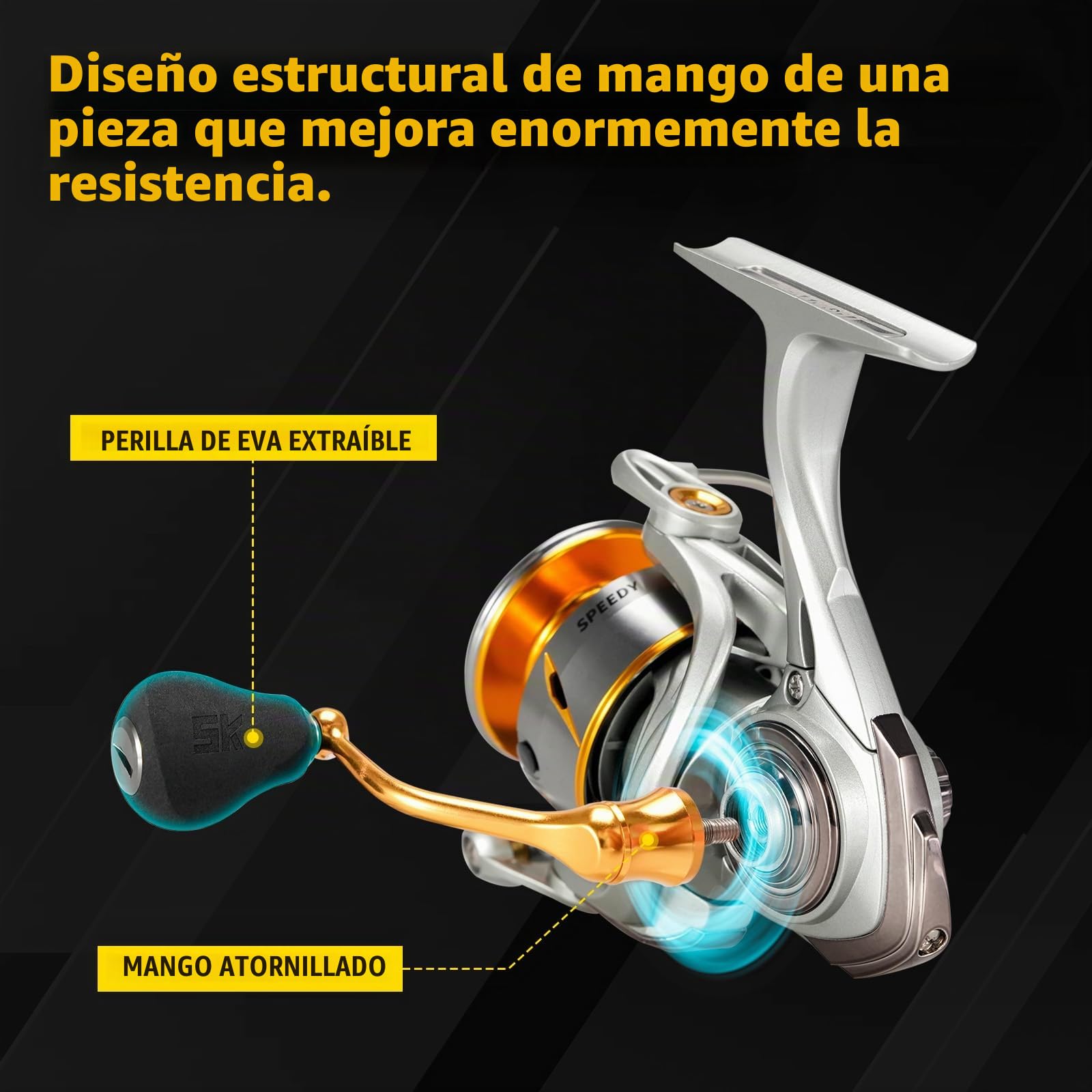 Seaknight RAPIDII Carrete giratorio de agua salada 10+1 BB 6.2:1 4.7:1 Anti-corrosión Carrete de pesca de mar Carpa pesca lucio 2000H 2500H 3000H 4000H 5000H 6000 fibra de carbono arrastre máximo 15kg
