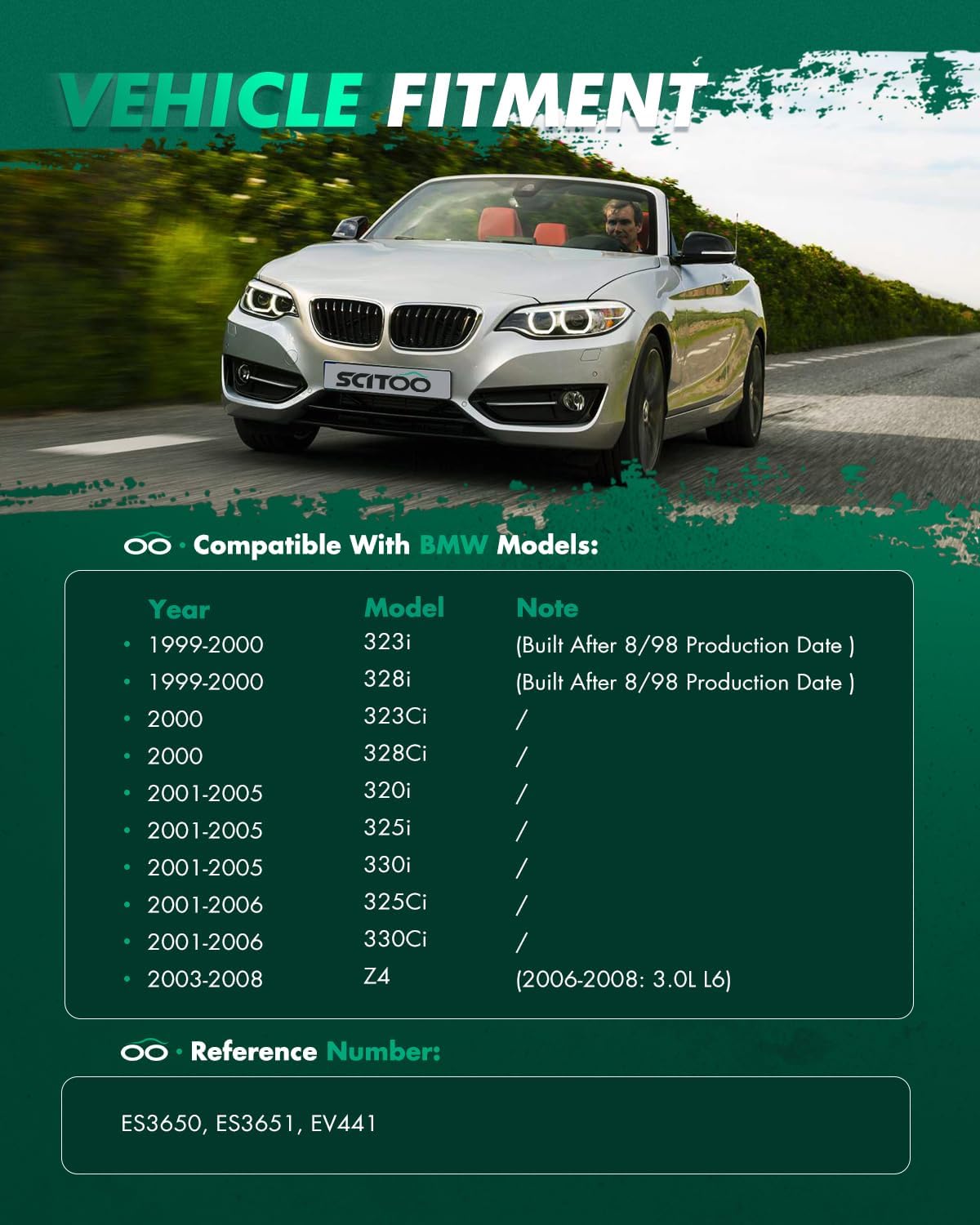 SCITOO 4pcs Front Suspension Kit Inner Outer Tie Rod End Fit 1999-2000 For Bmw 328I 2001-2005 For Bmw 330I 320I 325I