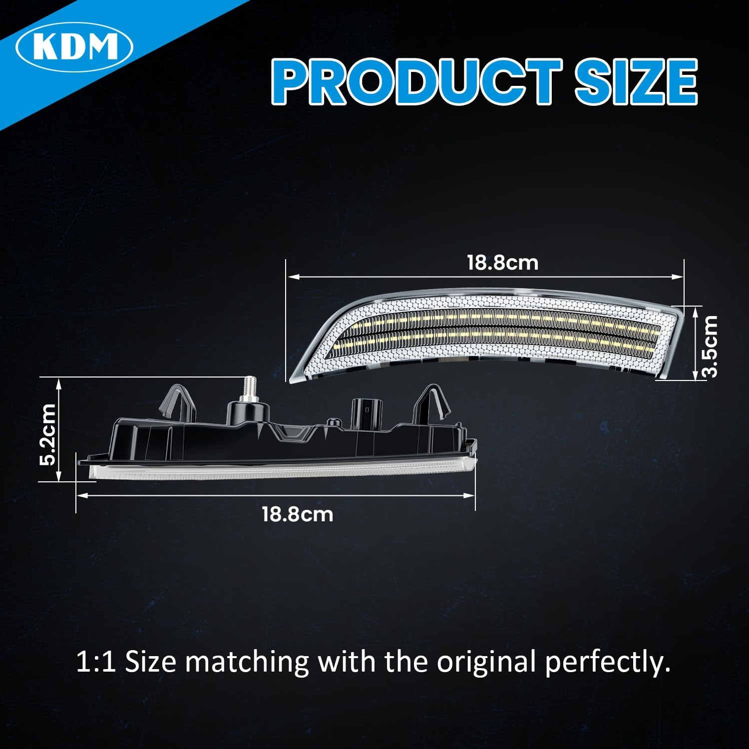 KDM LED Clear Lens Fender Side Marker Reflectors Lights Dual Rows,Compatible for 2022-2025 Subaru BRZ Toyota GR86 Front Bumper Marker Lamp Assembly,Bright White Pack of 2