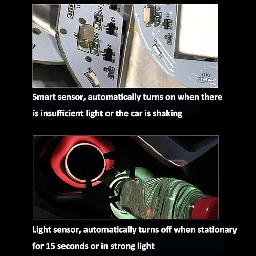 Miniatura 6 de Paquete de 2 posavasos con luz para portavasos de automóvil, portavasos con luces LED para automóvil, portavasos LED para automóvil, portavasos LED