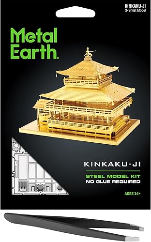 Fascinations Metal Earth Gold Kinkaku-Ji - Kit de modelo de metal 3D con pinzas