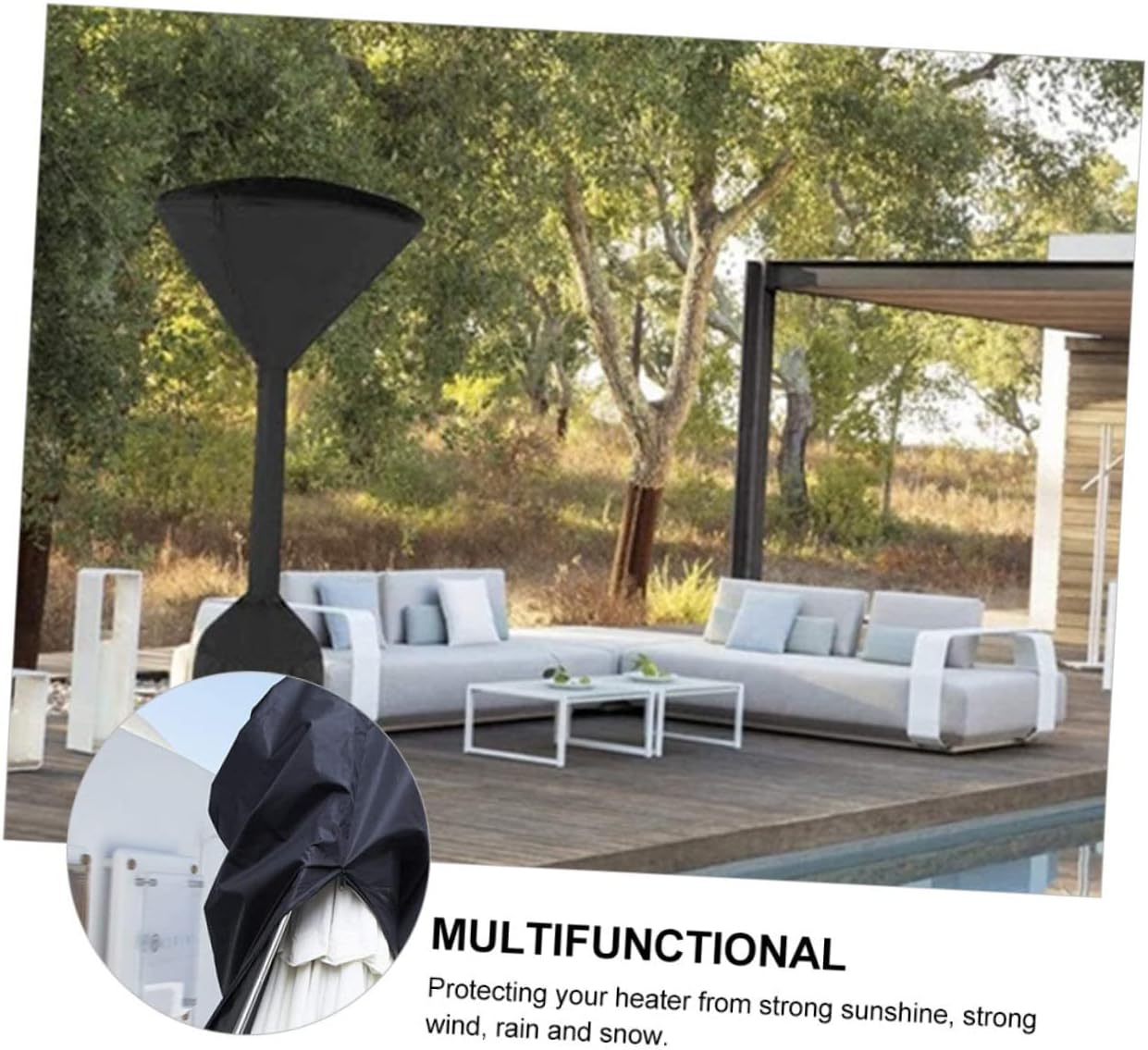 1pc Outdoor Patio Heater Cover Weatherproof Stand-up Cover for Air Heater Easy Install