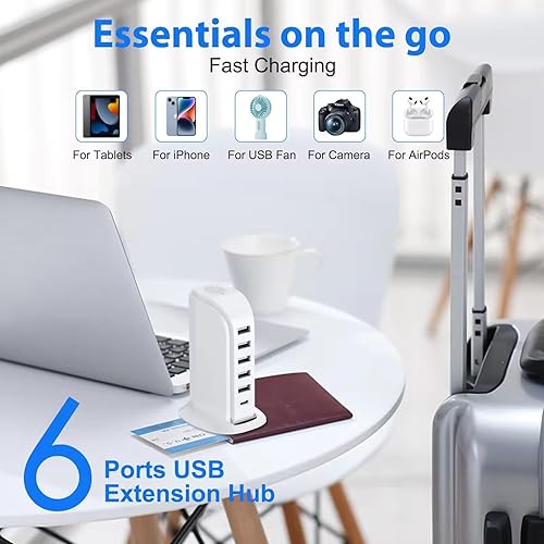 Miniatura 3 de Estación de carga USB para múltiples dispositivos, torre de carga multipuerto, puerto USB-C compatible con carga rápida PD compatible con iPhone,