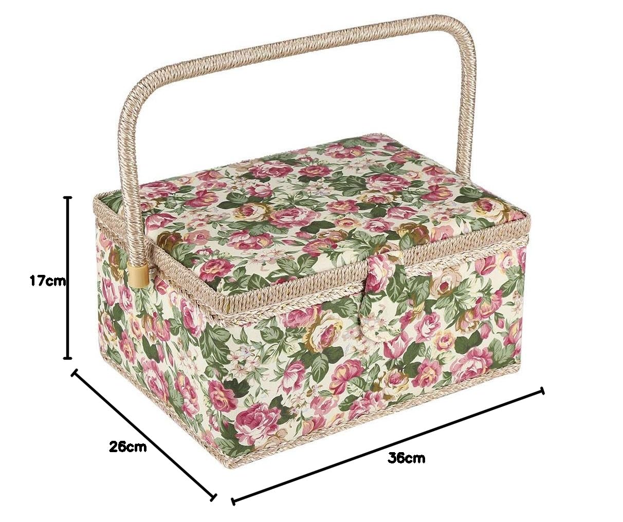 Garten Rose Nahrhkasten, Stoff, Blumenmuster, Nähkorg, Bastelkasten, Haushalt, Verschidene Aufbewahrungsorganisator MIT Griff