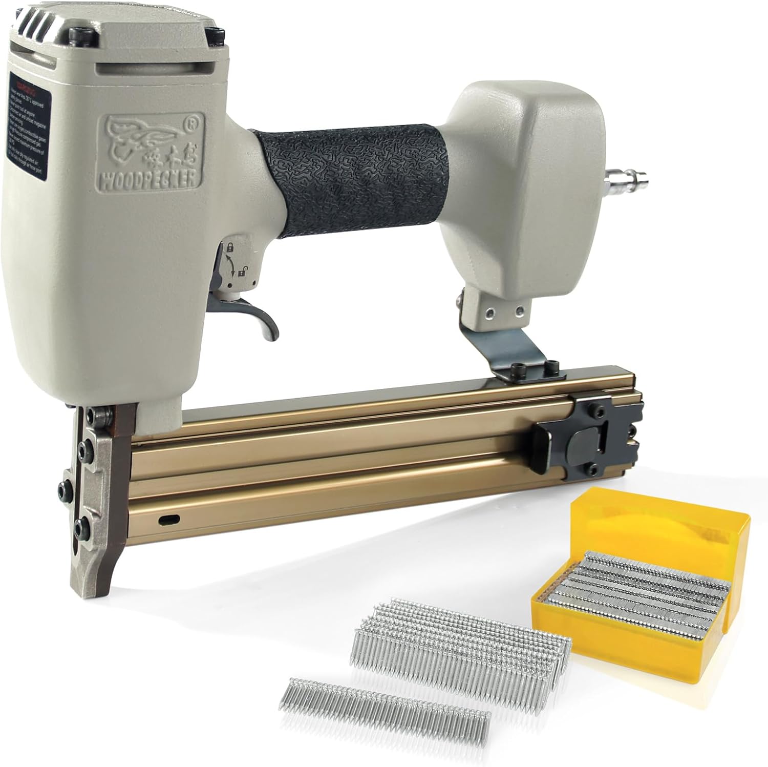 Woodpecker ST38H 14 Gauge Concrete Nailer with 400 PCS Concrete T Nails, 3/4" to 1-1/2" T Nail Gun for Concrete Nailing, Baseboard, Pallets