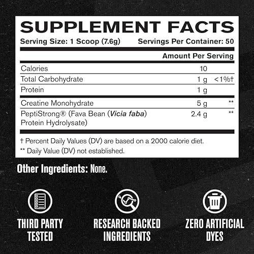 Miniatura 6 de Jacked Factory Creatina + péptidos - Monohidrato de creatina y péptidos PeptiStrong para el crecimiento muscular y reducción de la degradación