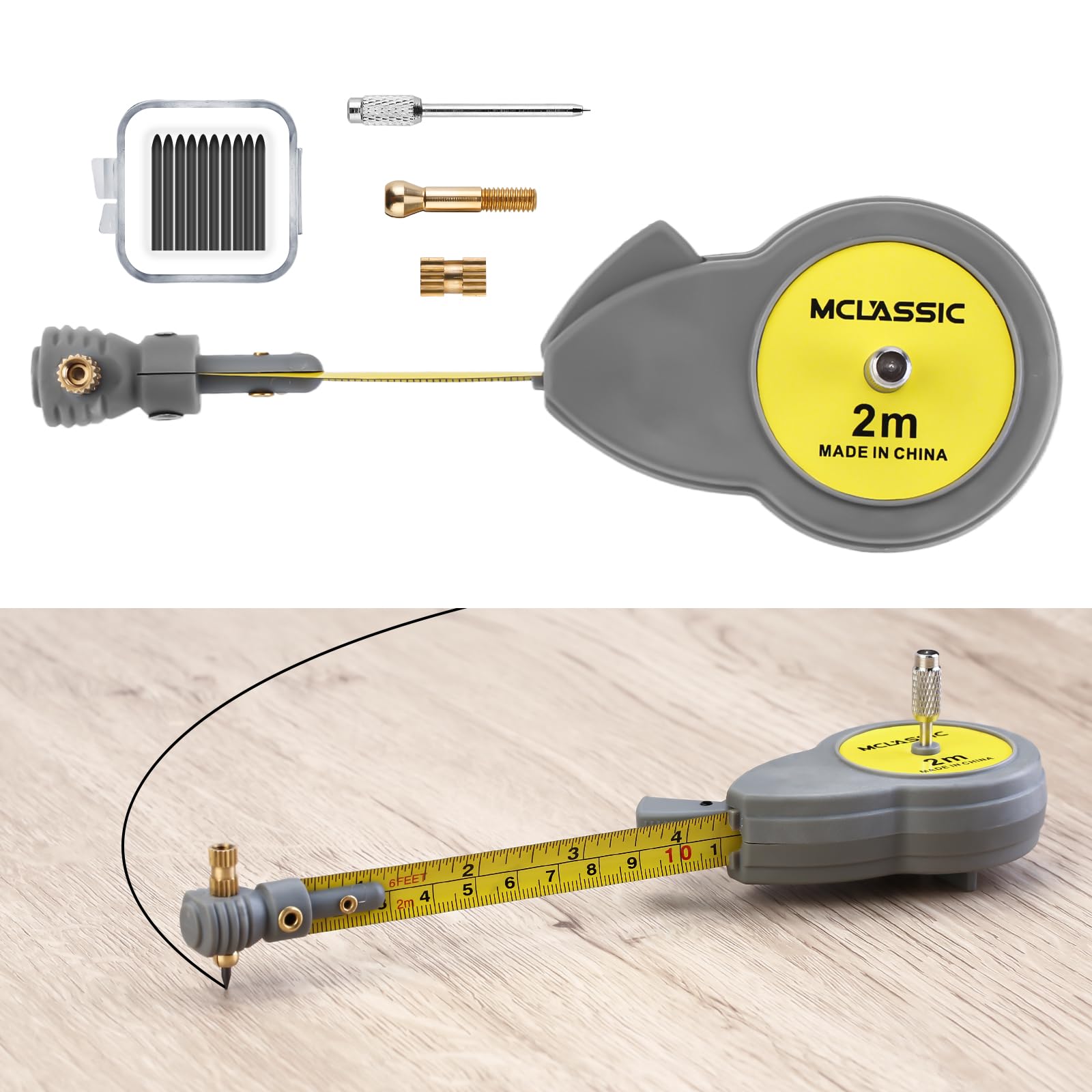 Rotierendes Maßband 1,8m - Zeichenwerkzeug Mit Kompassfunktion