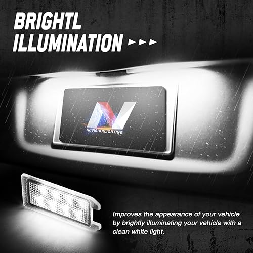 Miniatura 6 de NUVISION LIGHTING NVL-LPL-027 - Par de luces LED para placa de matrícula de carcasa negralente transparente compatibles con Viper 2015-2017  Grand