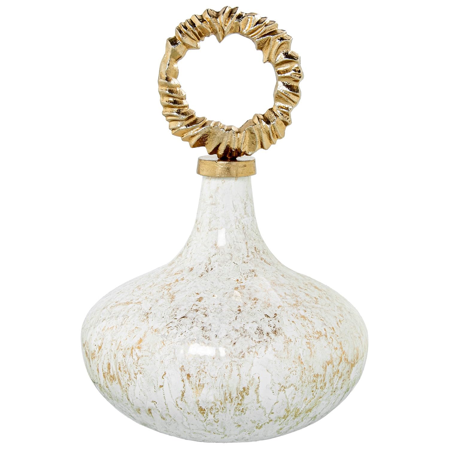 Vase en verre DRW pour stabiliser vos grandes compositions avec son couvercle doré