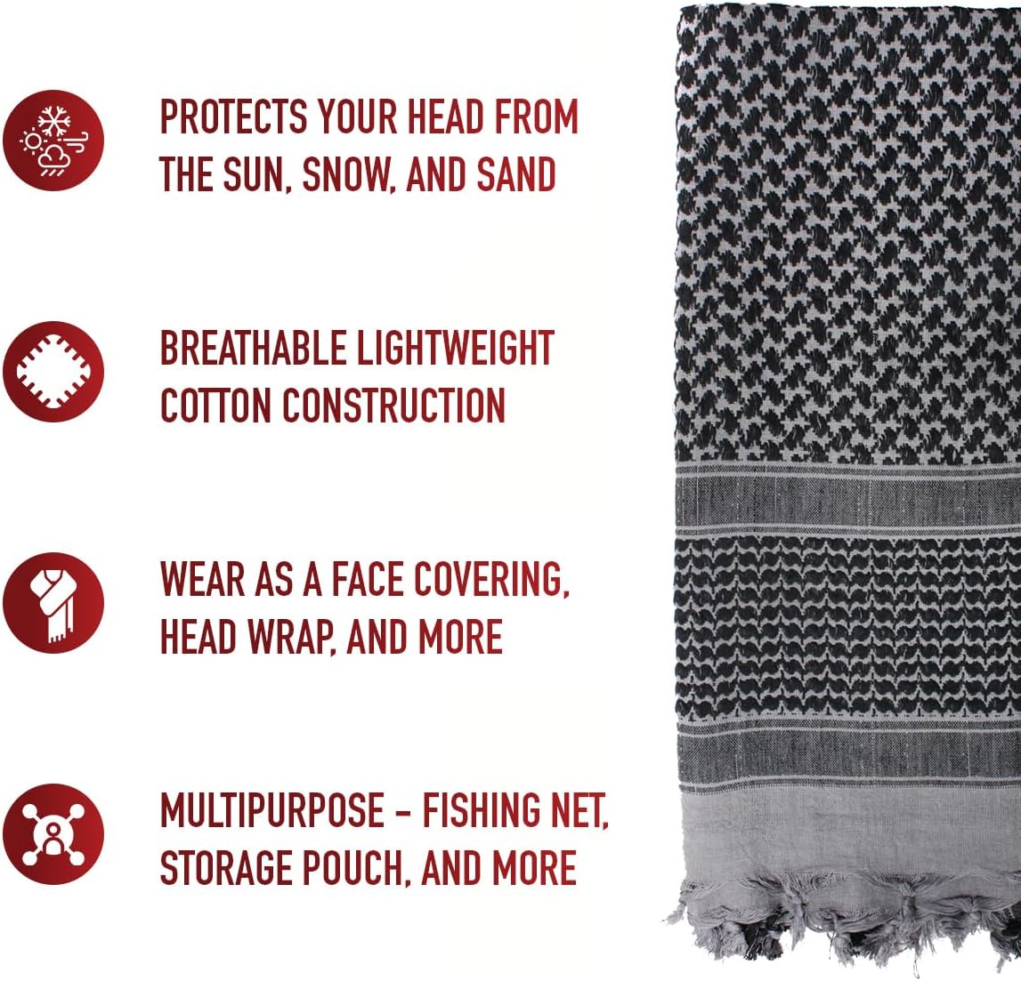 Rothco Shemagh Tactical Desert Keffiyeh Scarf - Image 6