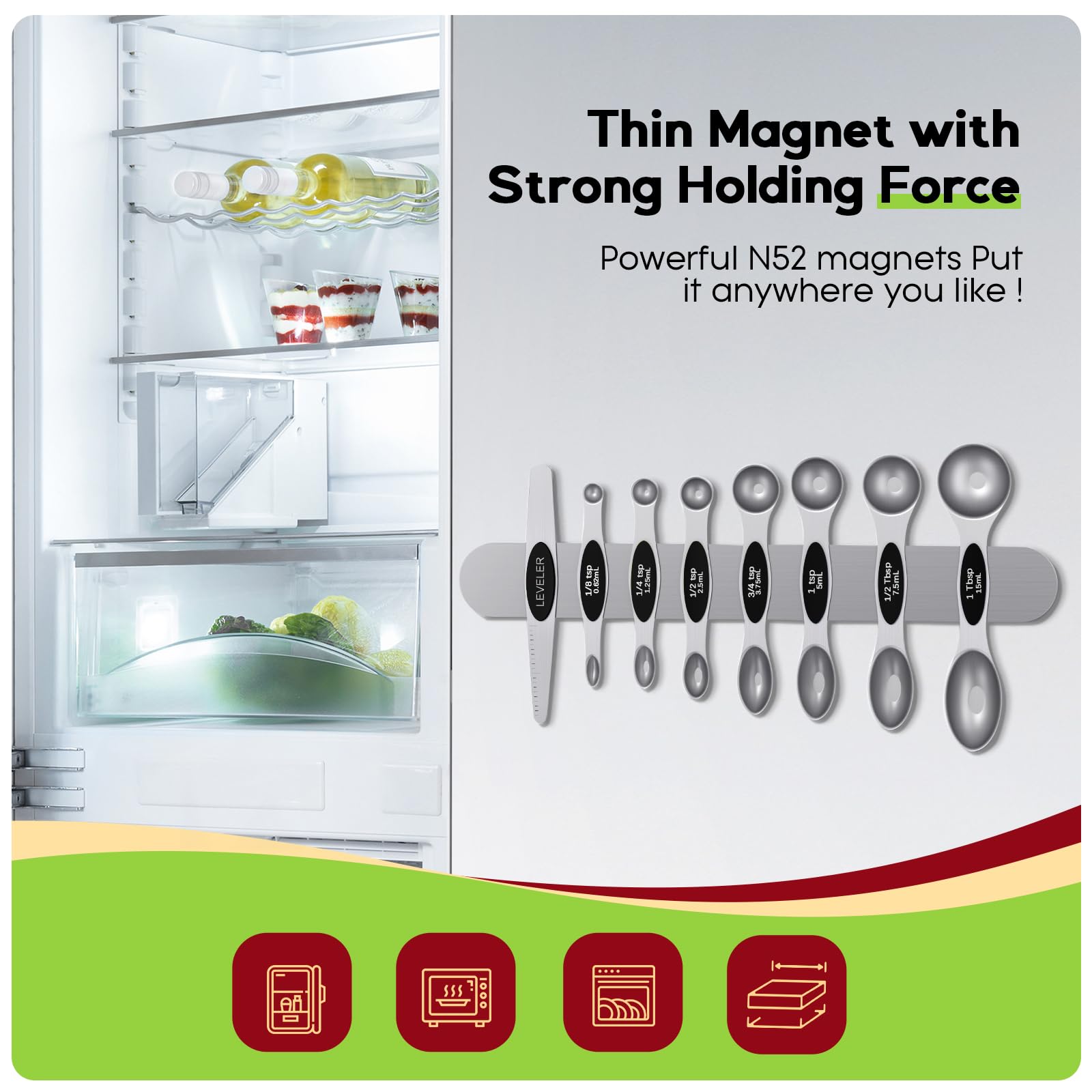 Spring Chef Magnetic Spice Jars Magnetic Measuring Cups And Spoons Set ...