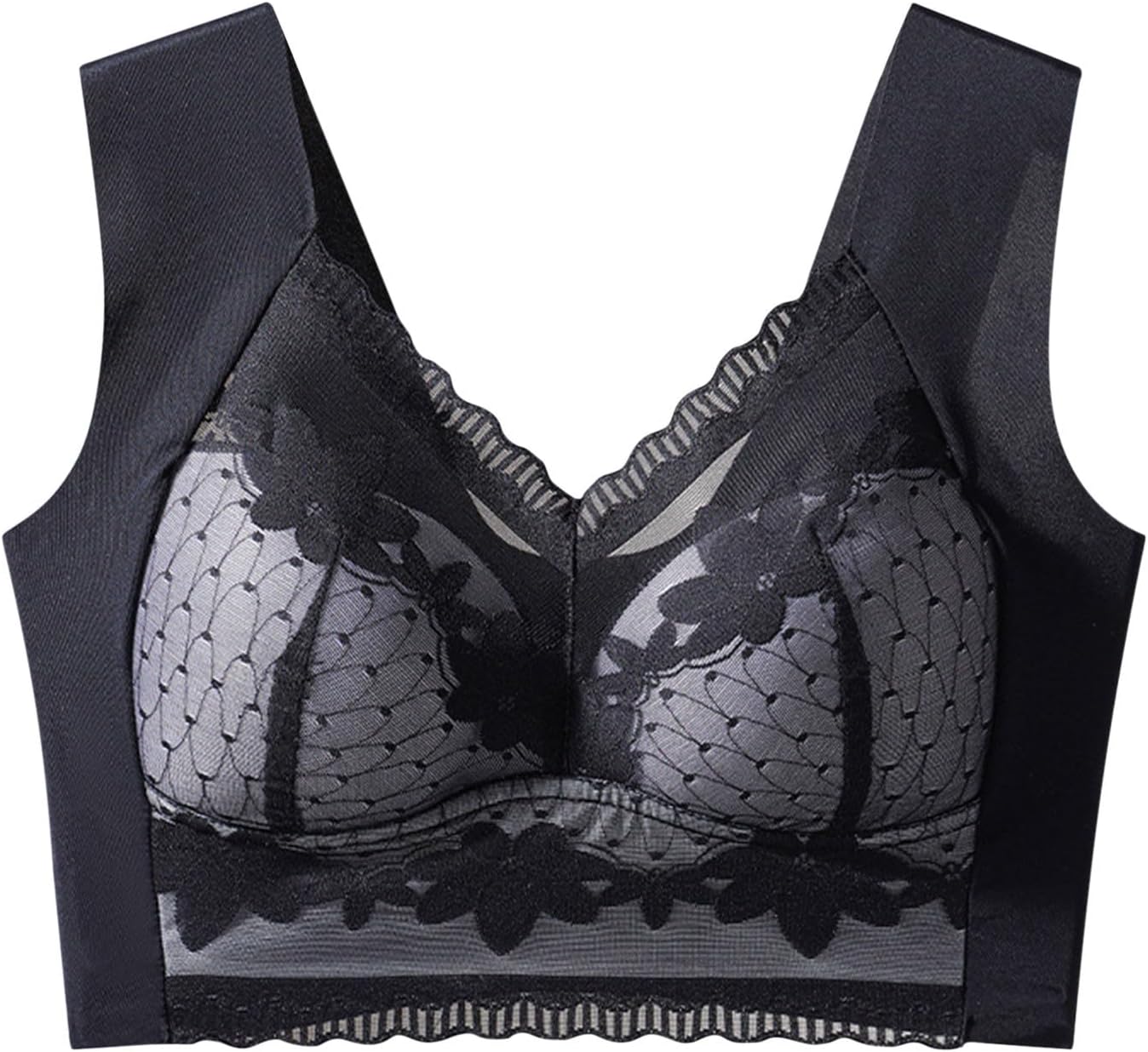 Underwear Women's Wide Straps Without Ring Gathered to Collect Side Breasts Large Size Tank Top Non Thin
