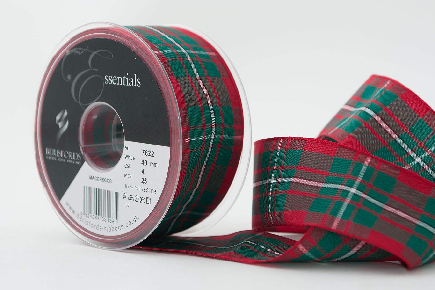 Berisfords 4 Macgregor Woven Tartan Ribbon (Value Roll)