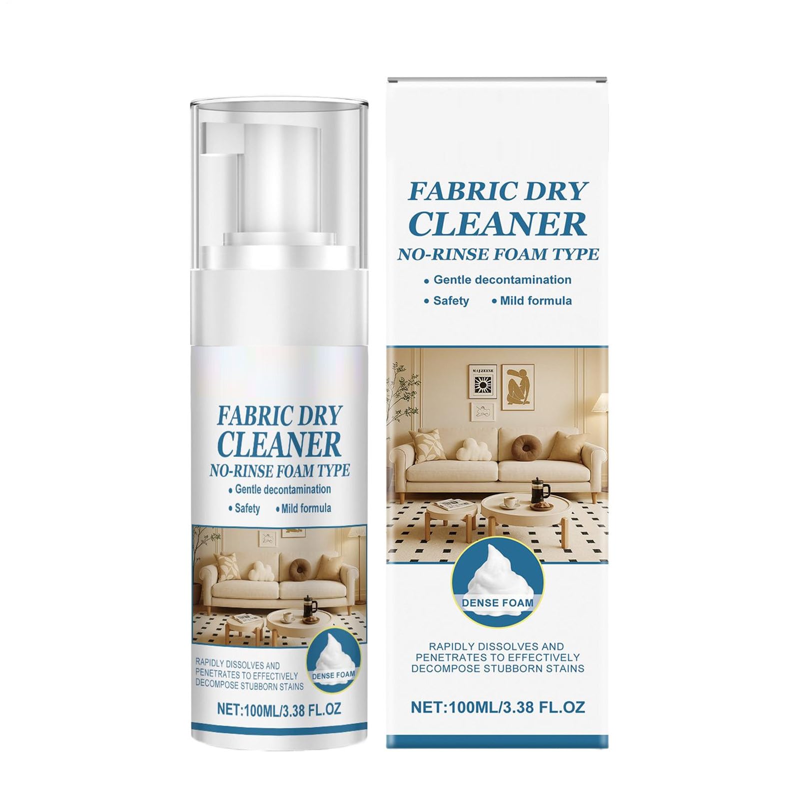 100ml Couch Cleaner For Fabric Powerful Stain Remover Spray Professional Multifunctional Fabric Cleaner For Sofa Carpet Laundry
