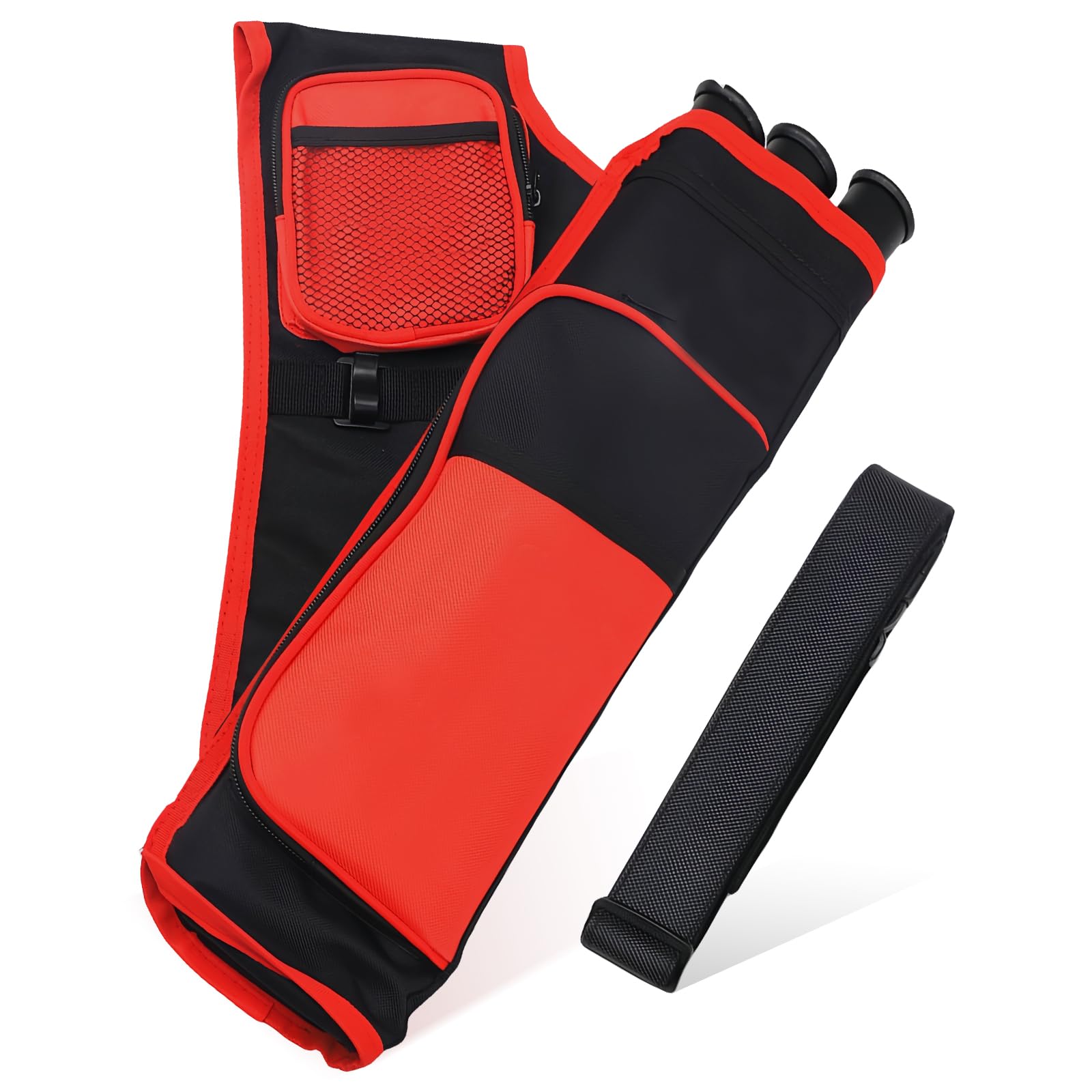carquois WANDGU porte-carquois réglable avec ceinture et sac à flèches, 3 tubes de flèches protégées