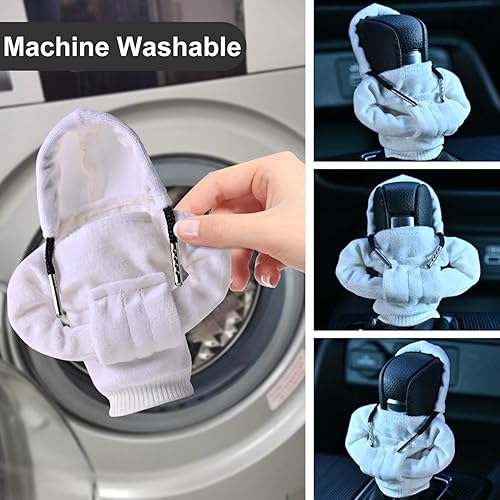 Miniatura 4 de Atlodas Sudadera con capucha para palanca de cambios de automóvil, accesorios interiores automotrices, divertida funda de palanca de cambios de