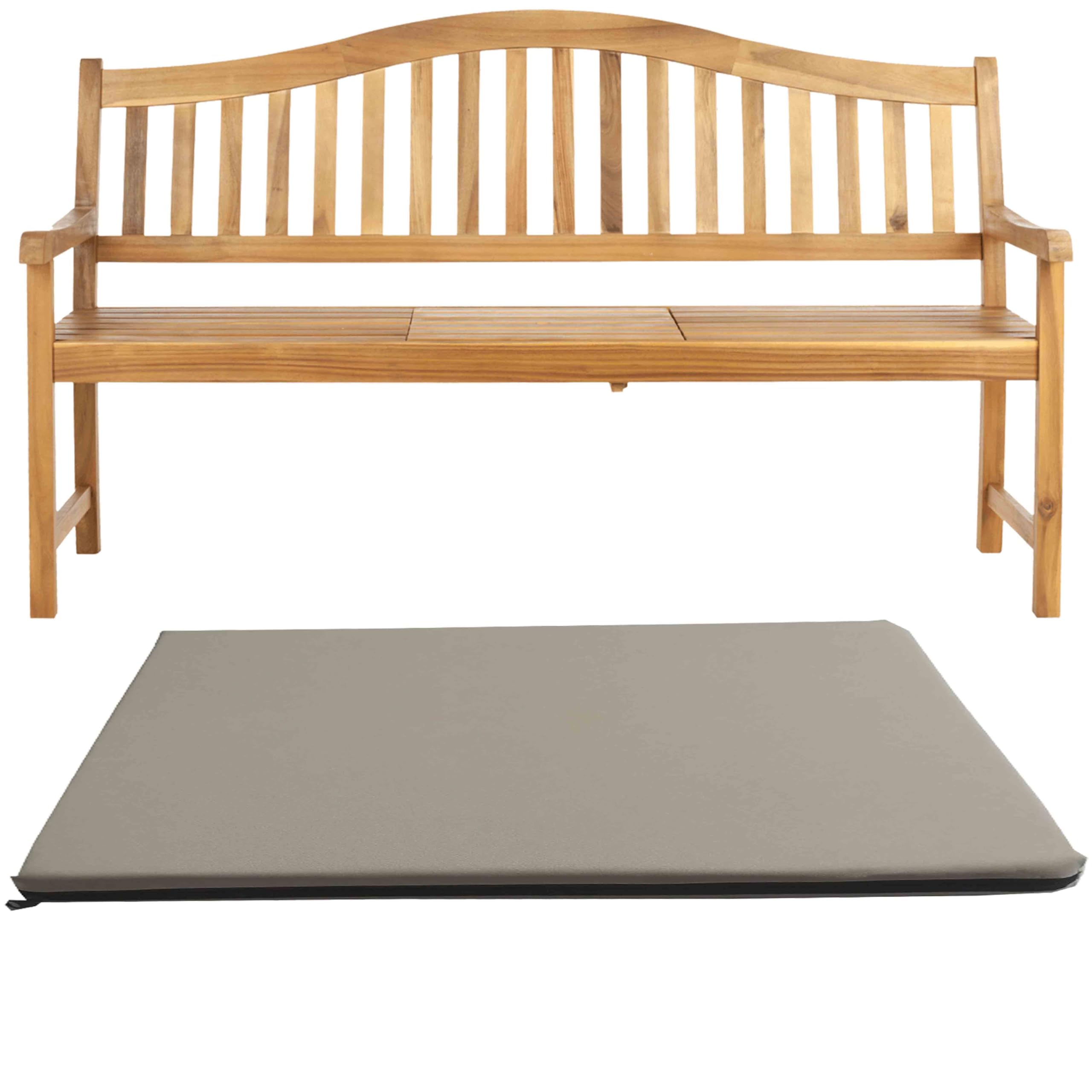GRIZZLY FOAM Waterproof 1 2 3-Seater Indoor/Outdoor Bench Pad Seat Cushion Garden Furniture Comfortable with Removable Cover Ask for Any Customized Size (Sand, 20x20x2inch 50x50x5cm)