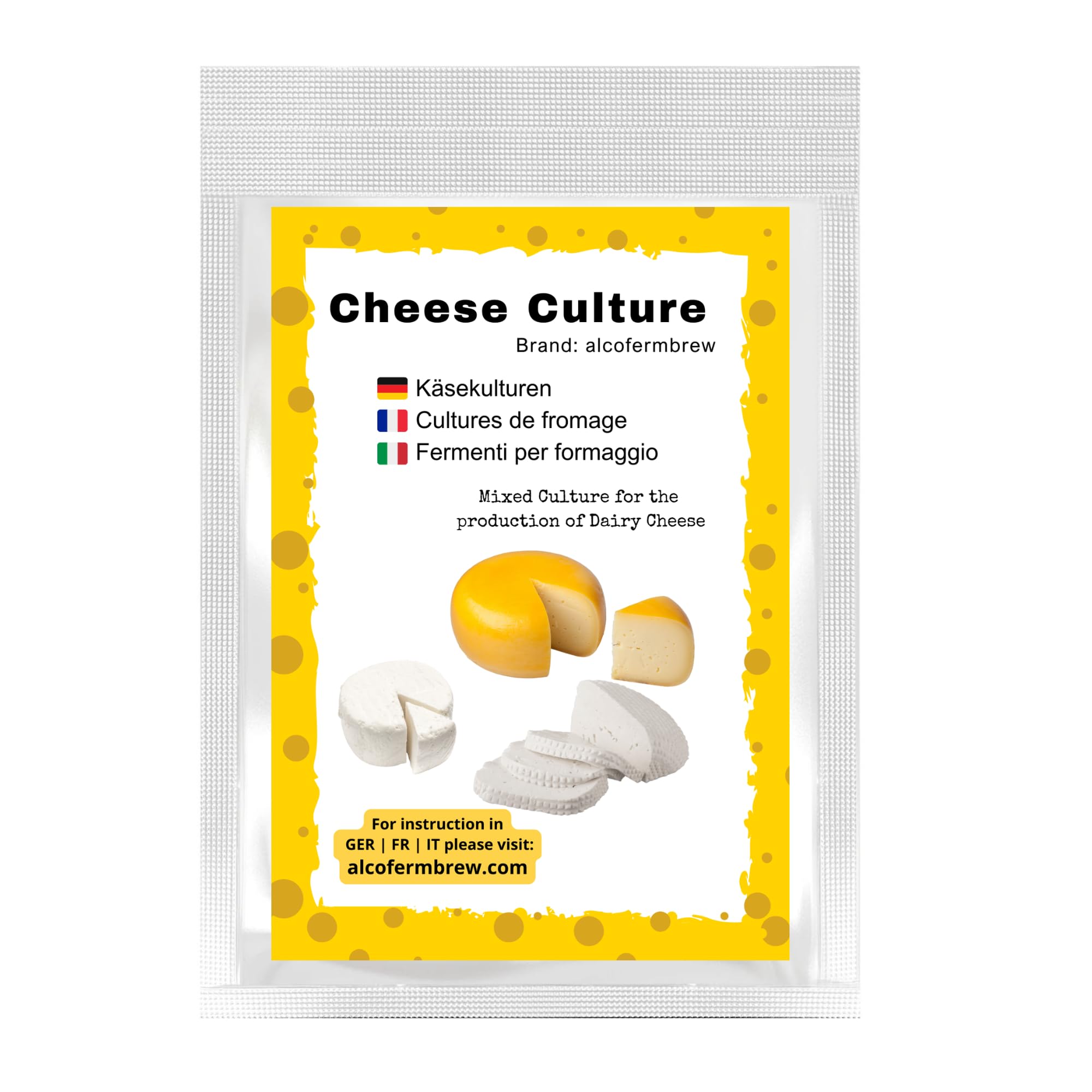 Kit para Hacer Queso – Cuajo Líquido, Cloruro de Calcio y Cultivos Bacterianos, para Leche de Vaca, Cabra y Oveja