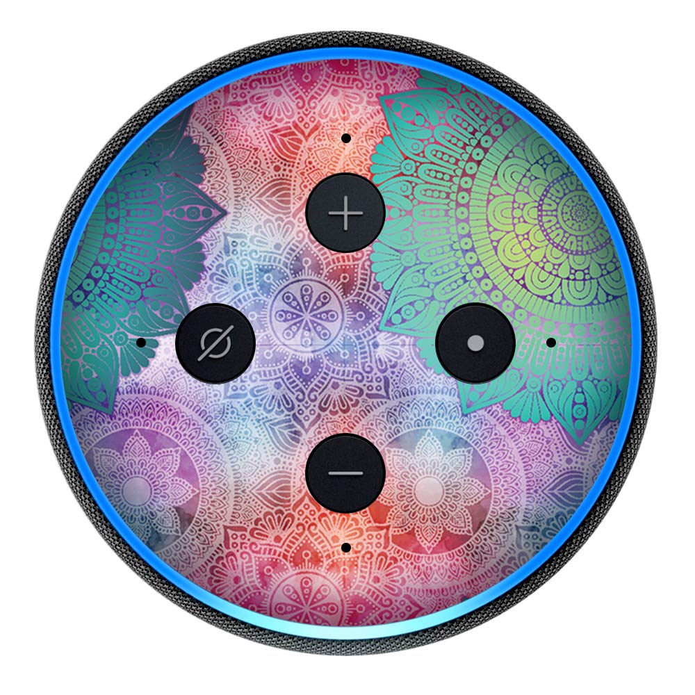 Colorful Mandala - Vinyl Decal Skin Compatible with Amazon Echo Dot 3rd Generation Alexa - Decorations for Your Smart Home Speakers, Great Accessories Gift for mom, dad, Birthday, Kids