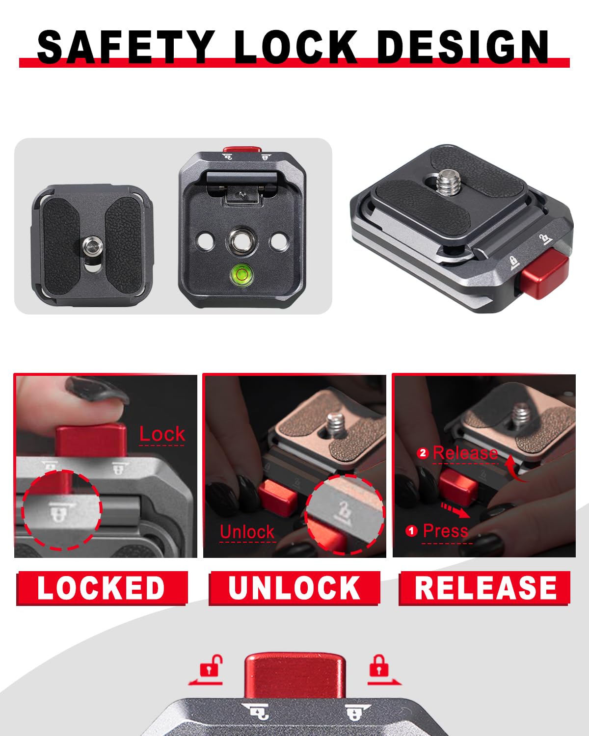 RETO Quick Release Plate TPM-01 With 1/4"-20 Screw - QD System And Arca Swiss System Compatible, Applicable For Kodak Camera Strap And Camera Strap With QD Sling Swivel, Side Strap - View #5