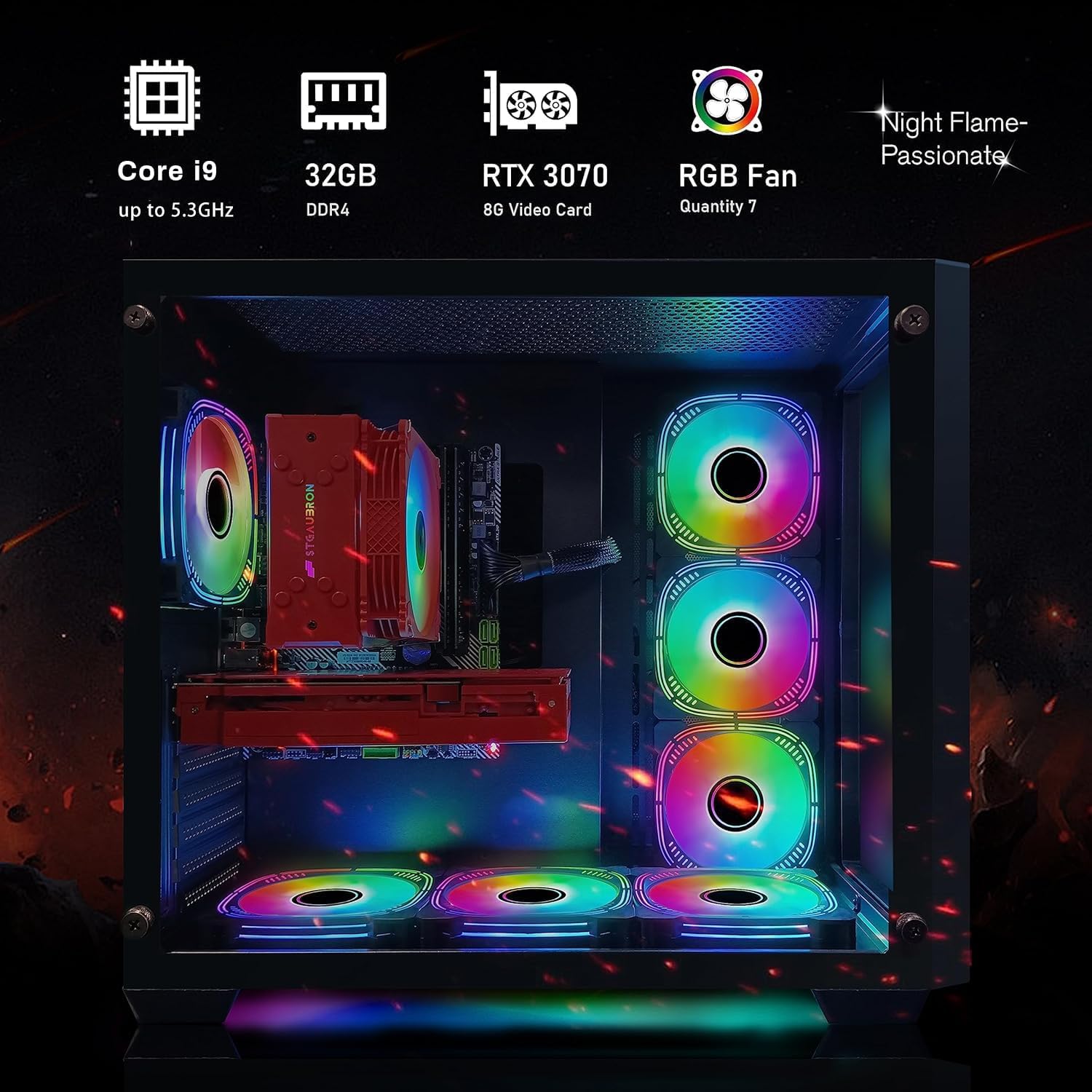 STGAubron Gaming Desktop PC, Intel Core i9-11900KF up to 5.3G, GeForce RTX 30...