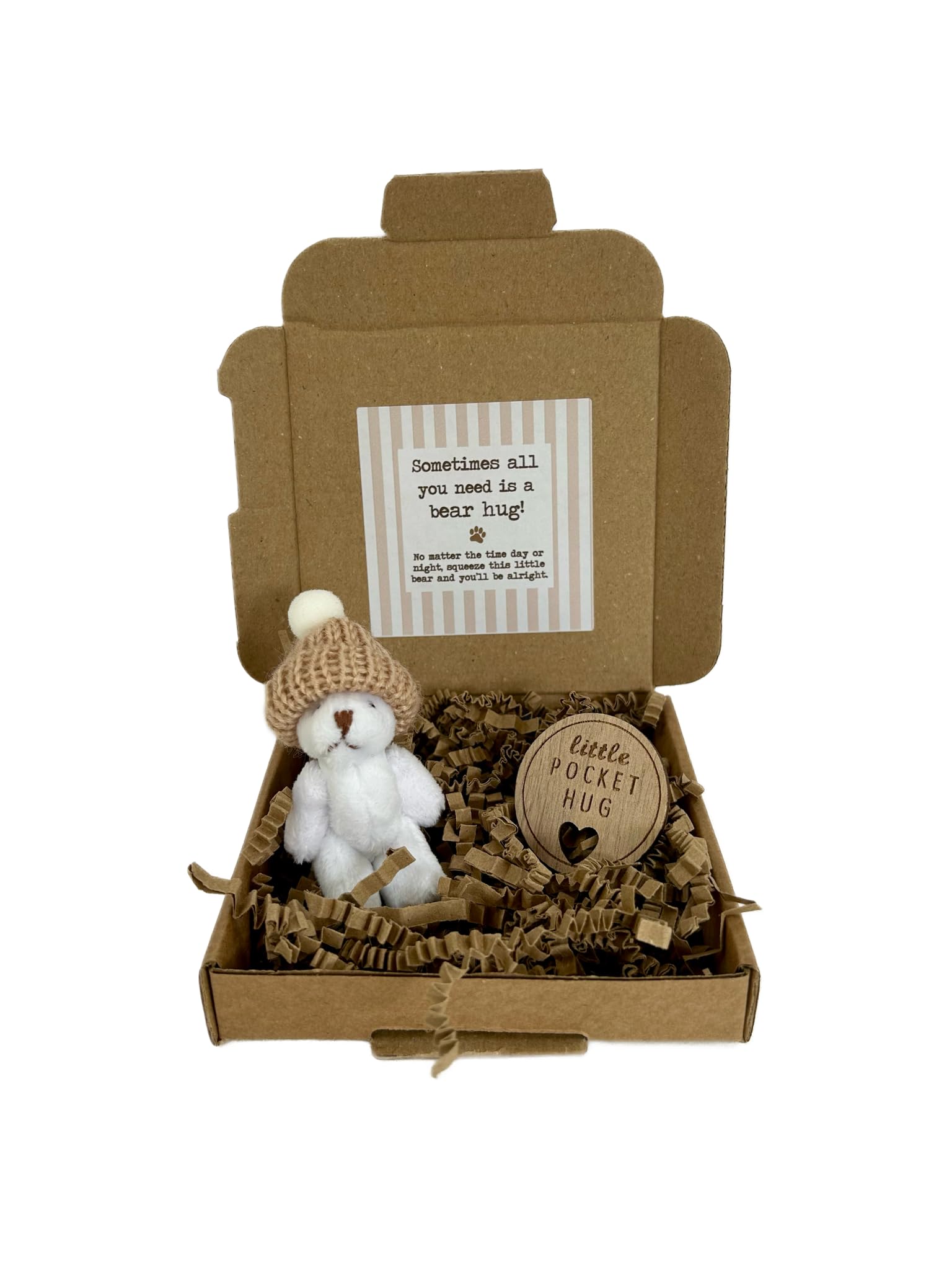 Mermaid Mary's Bear hug | Worry Bear | Sending you a pocket hug in the post | Mini pocket bears in white