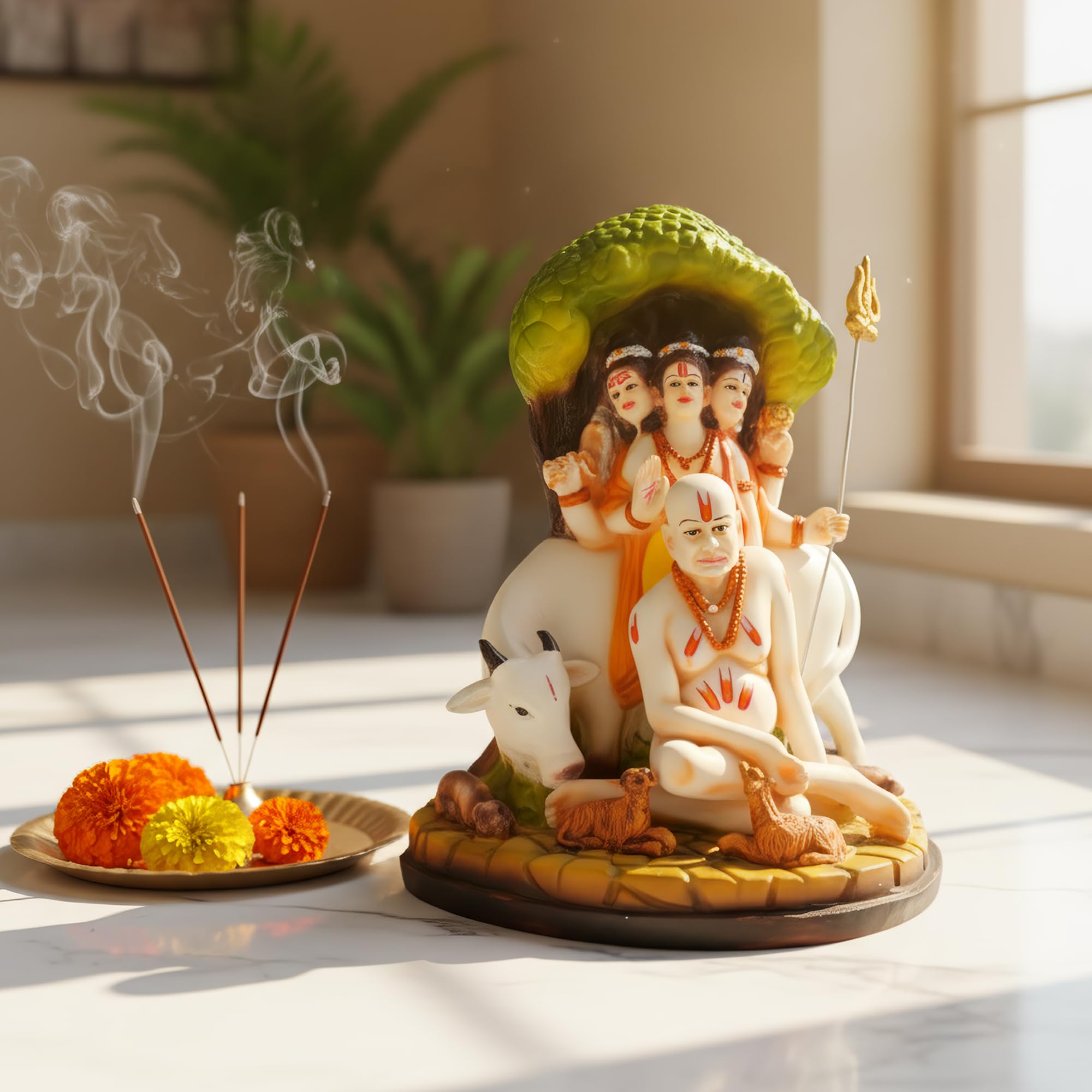 Buy Sai Divya Dattatreya Swami Samarth Idol | 25cm Multicolour
