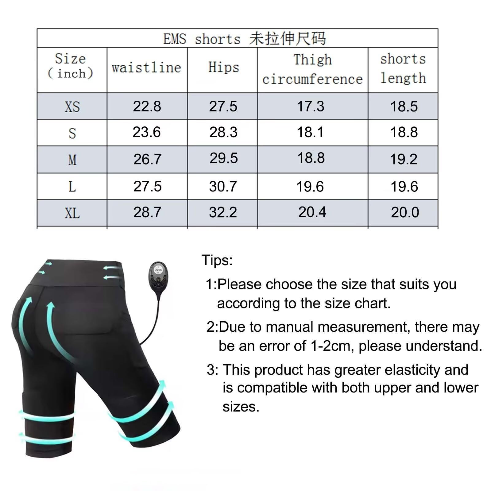 Pantaloncini Donna/Uomo Sport Vita Alta Sollevamento dei Glutei Shorts Palestra Corsa Yoga Running Fitness Allenamento Leggings Ems Muscle Trainer 3 Modalità 20 Intensità Regolabili Shorts Sportivo