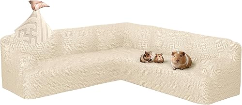 Miniatura 13 de Fundas para sofá seccional en forma de L de ROFASVCO, funda de sofá de 1 pieza elástica, antideslizante, lavable, funda de sofá de forro polar