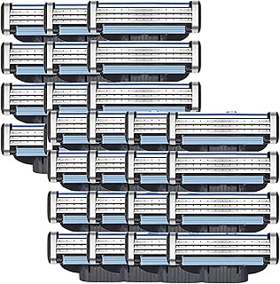 Razor Blades Refills for Mach3, Mens Razor Blades, Turbo Razor Blades Refills for Gillette, with Precision Cut Stainless Steel Blades for Gillette, for Longer Hair Hard to Shave Spots (8Pcs)